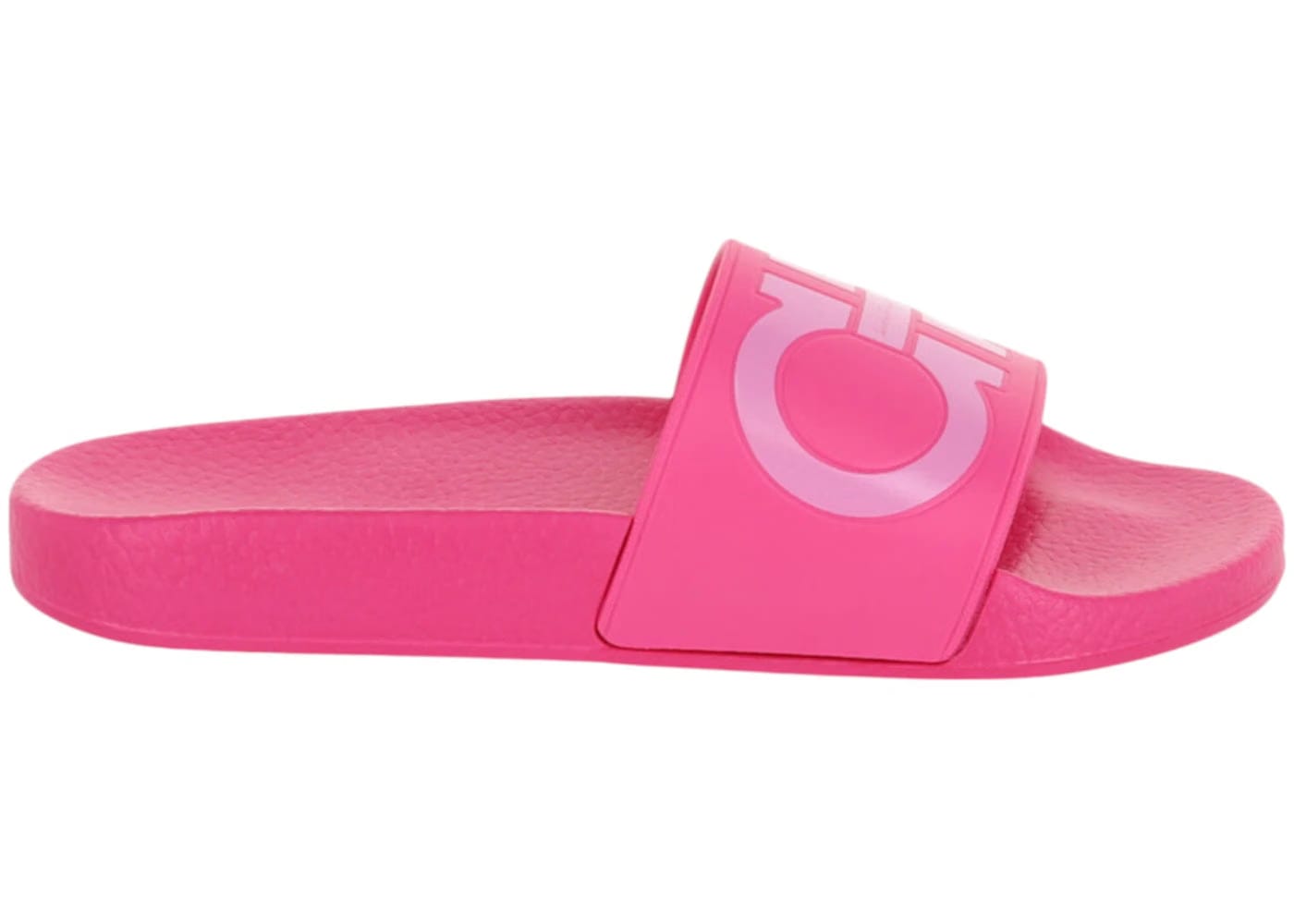 Ferragamo Groovy Dual Gancini Slides Hot Pink Womens