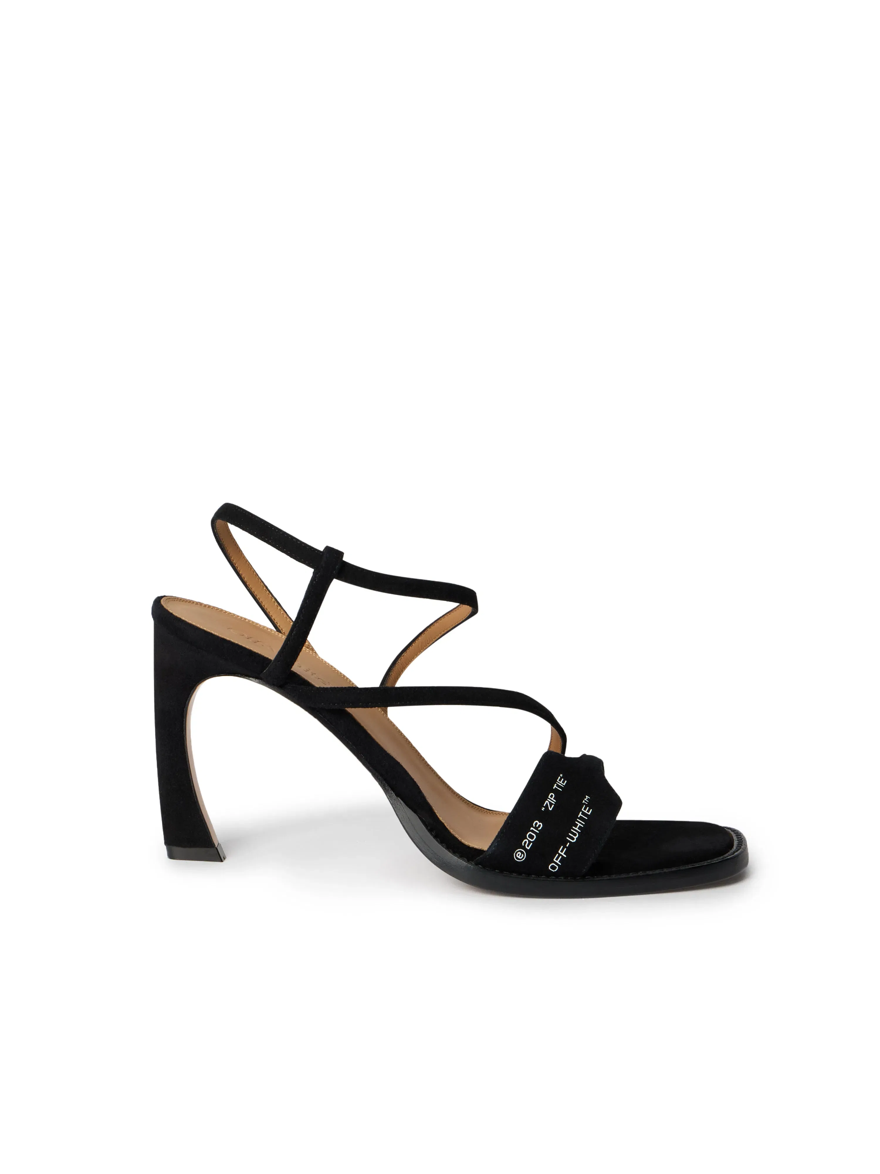 Off-White Zip Tie Loop Sandals Womens Black