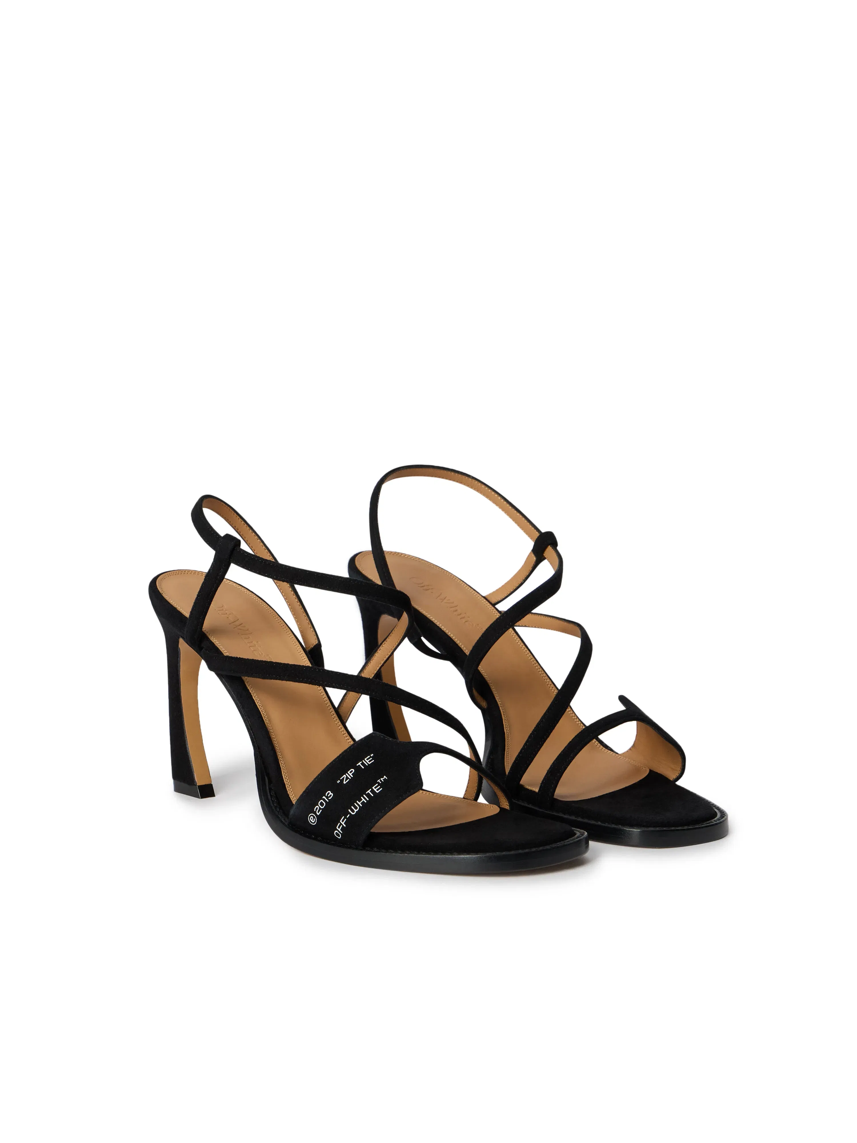 Off-White Zip Tie Loop Sandals Womens Black