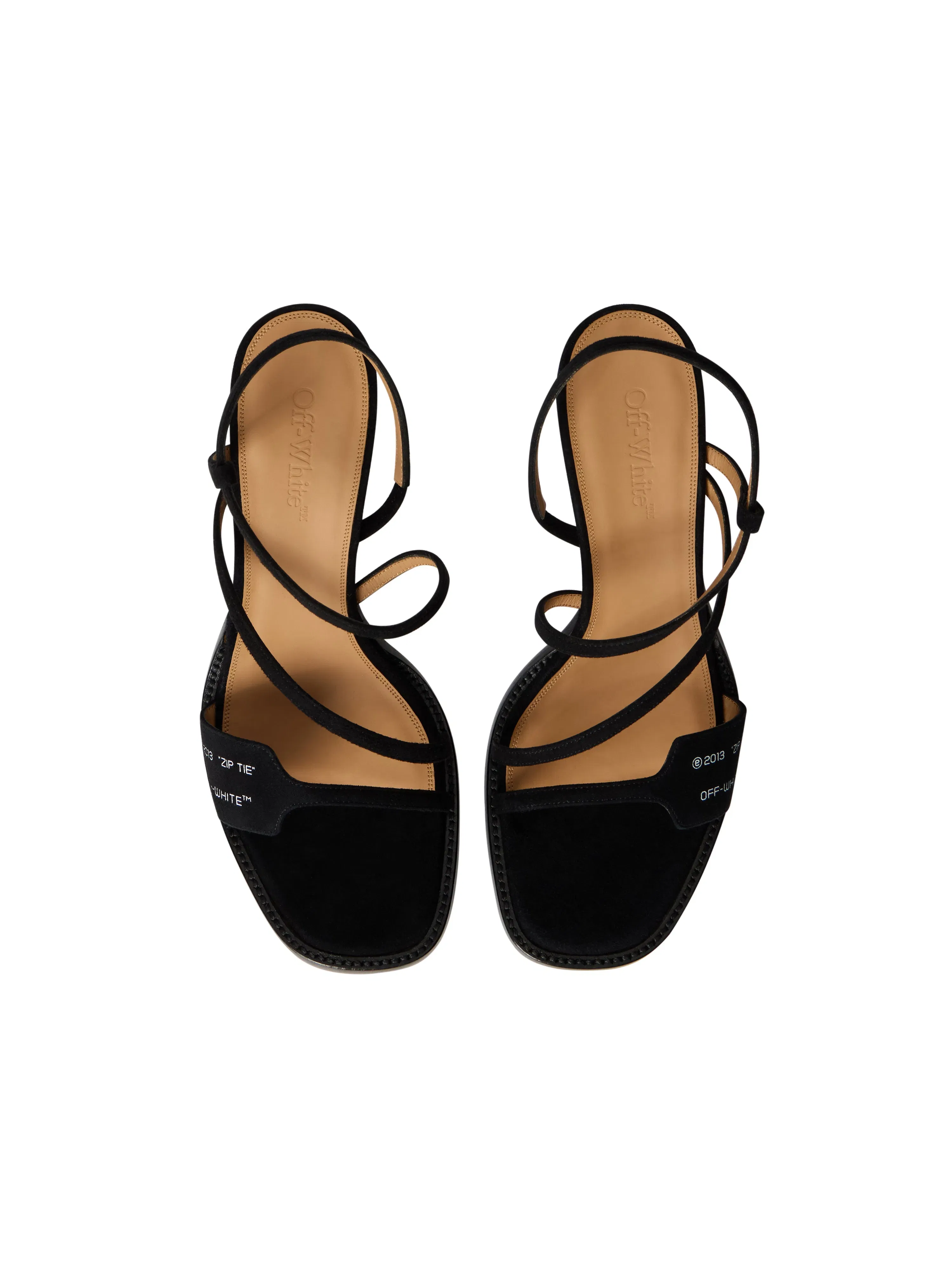 Off-White Zip Tie Loop Sandals Womens Black