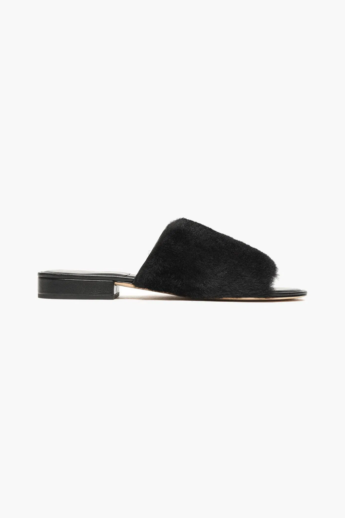 Diane Von Furstenberg Santi Shearling Slides Black Women's