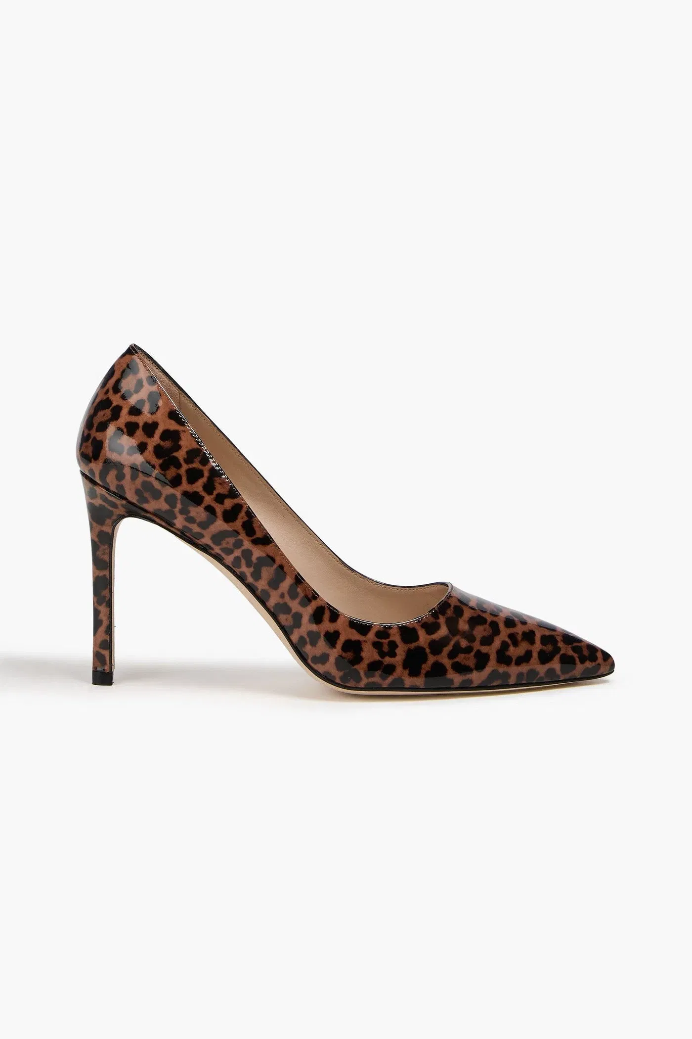 Stuart Weitzman Leigh 95 Glossed Leopard-Print Pumps Animal Print Women's