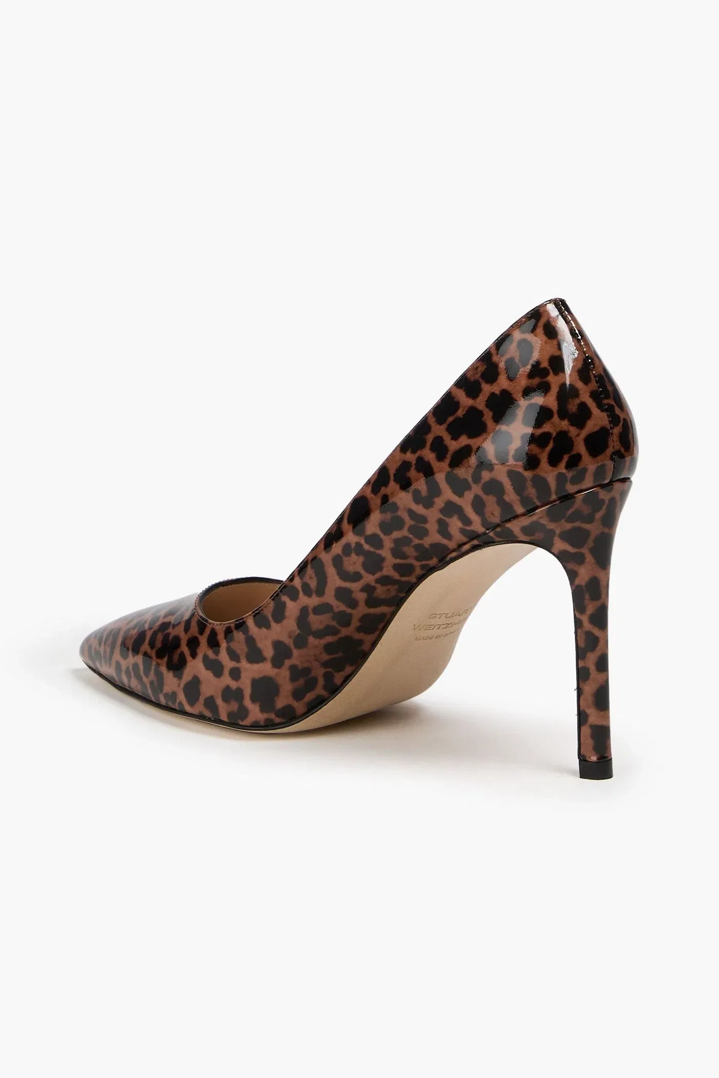 Stuart Weitzman Leigh 95 Glossed Leopard-Print Pumps Animal Print Women's