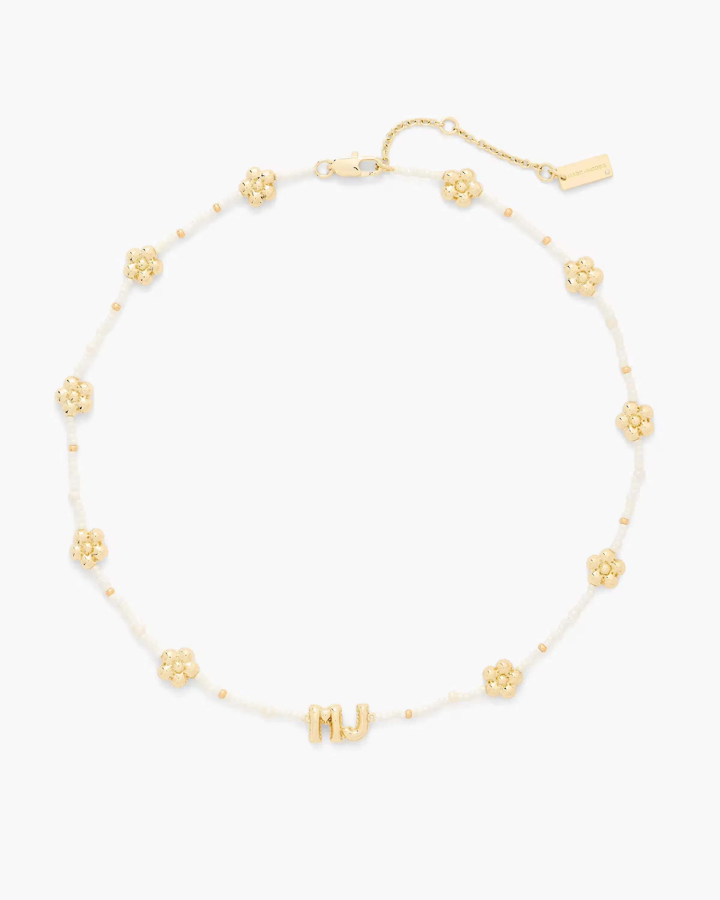 Marc Jacobs The Beaded Mj Balloon Necklace Gold/Cream