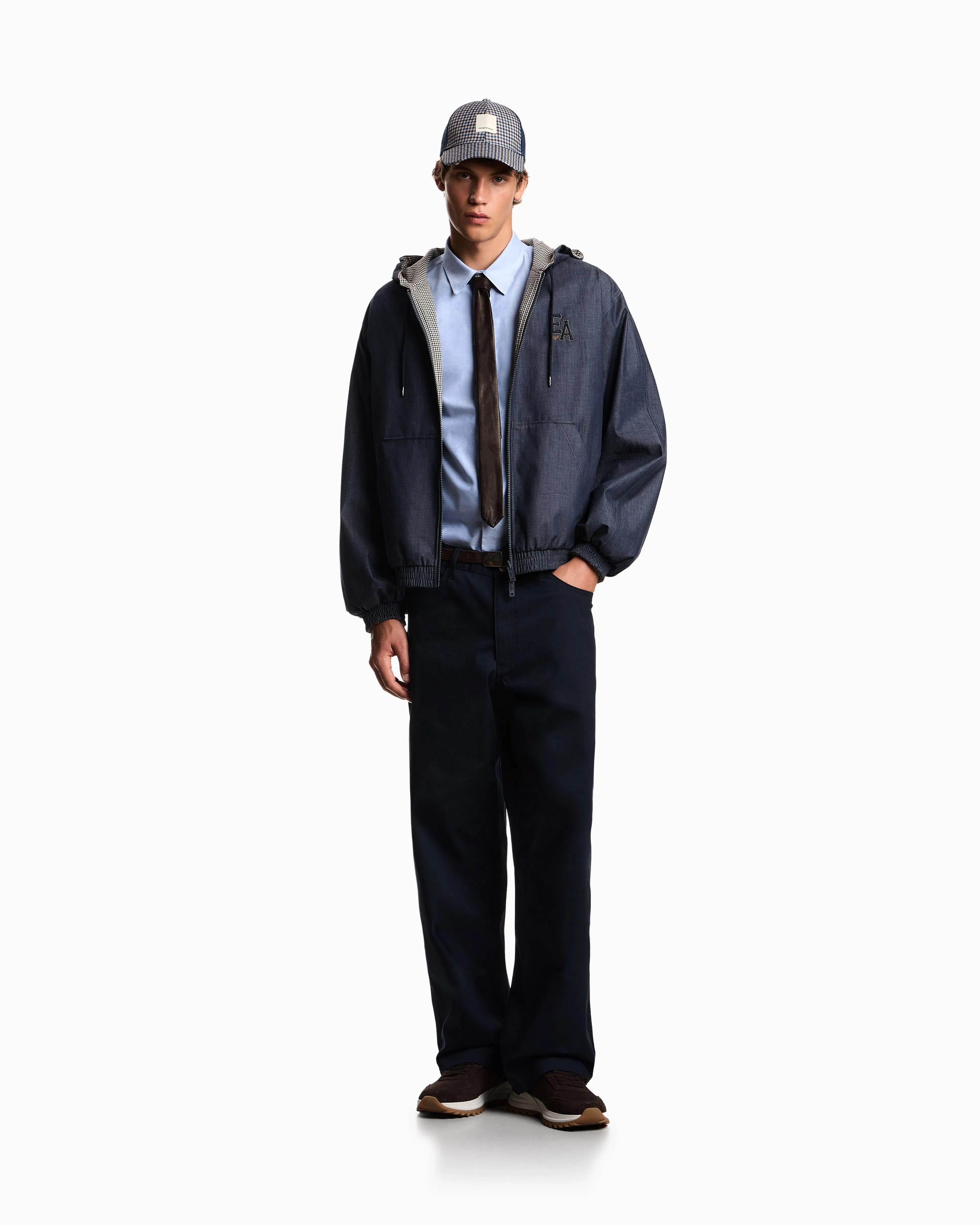 Emporio Armani Eagle Club cotton Oxford shirt with embroidery