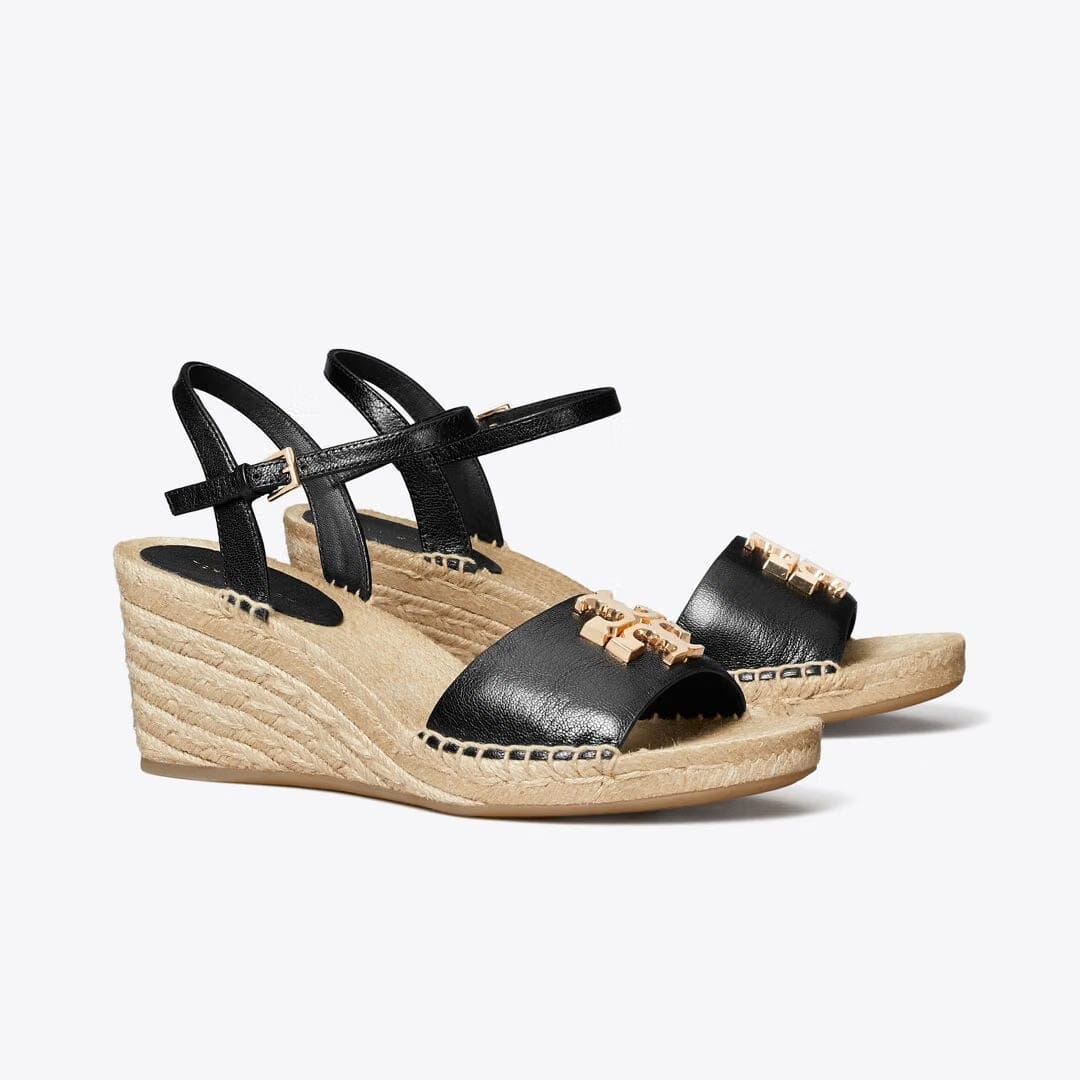 Tory Burch Eleanor Wedge Espadrille PERFECT BLACK / GOLD