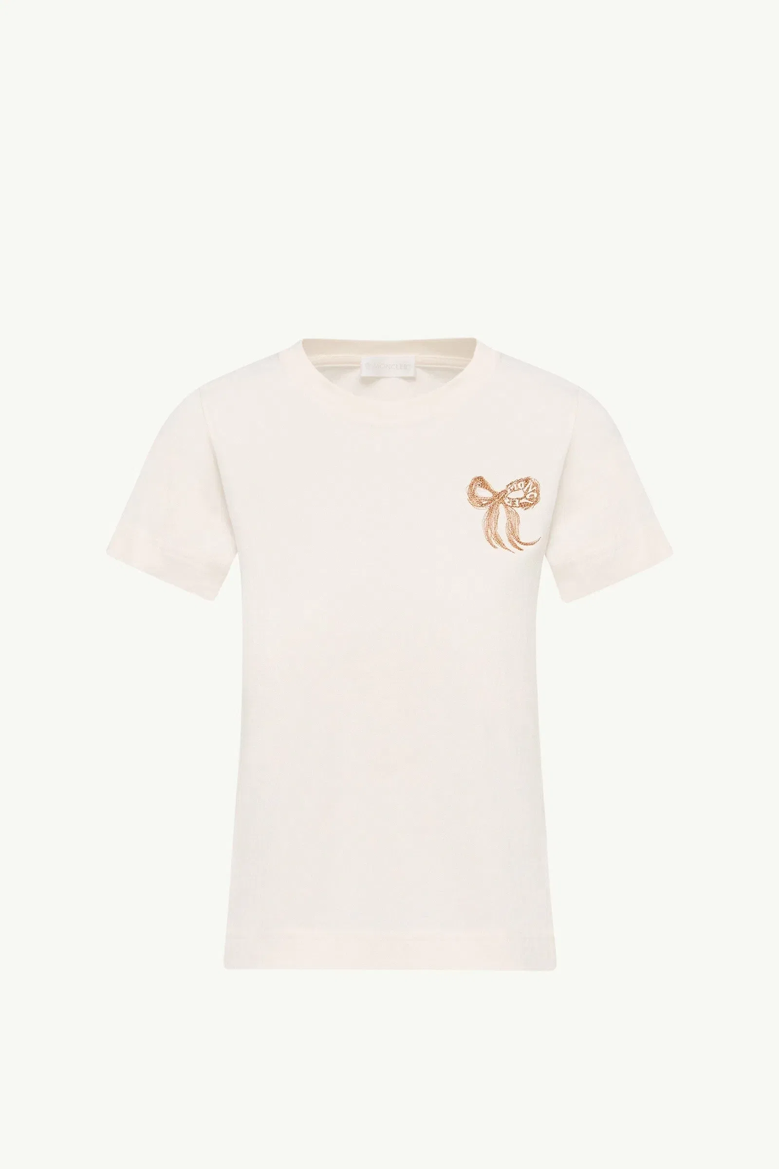 Moncler Embroidered Bow Cotton T-Shirt White White