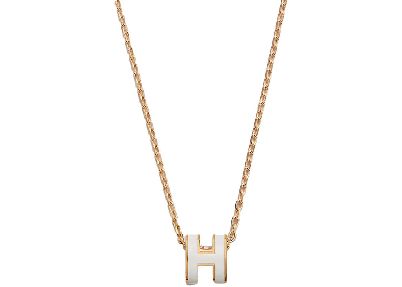 Hermes Mini Pop H Pendant Blanc
