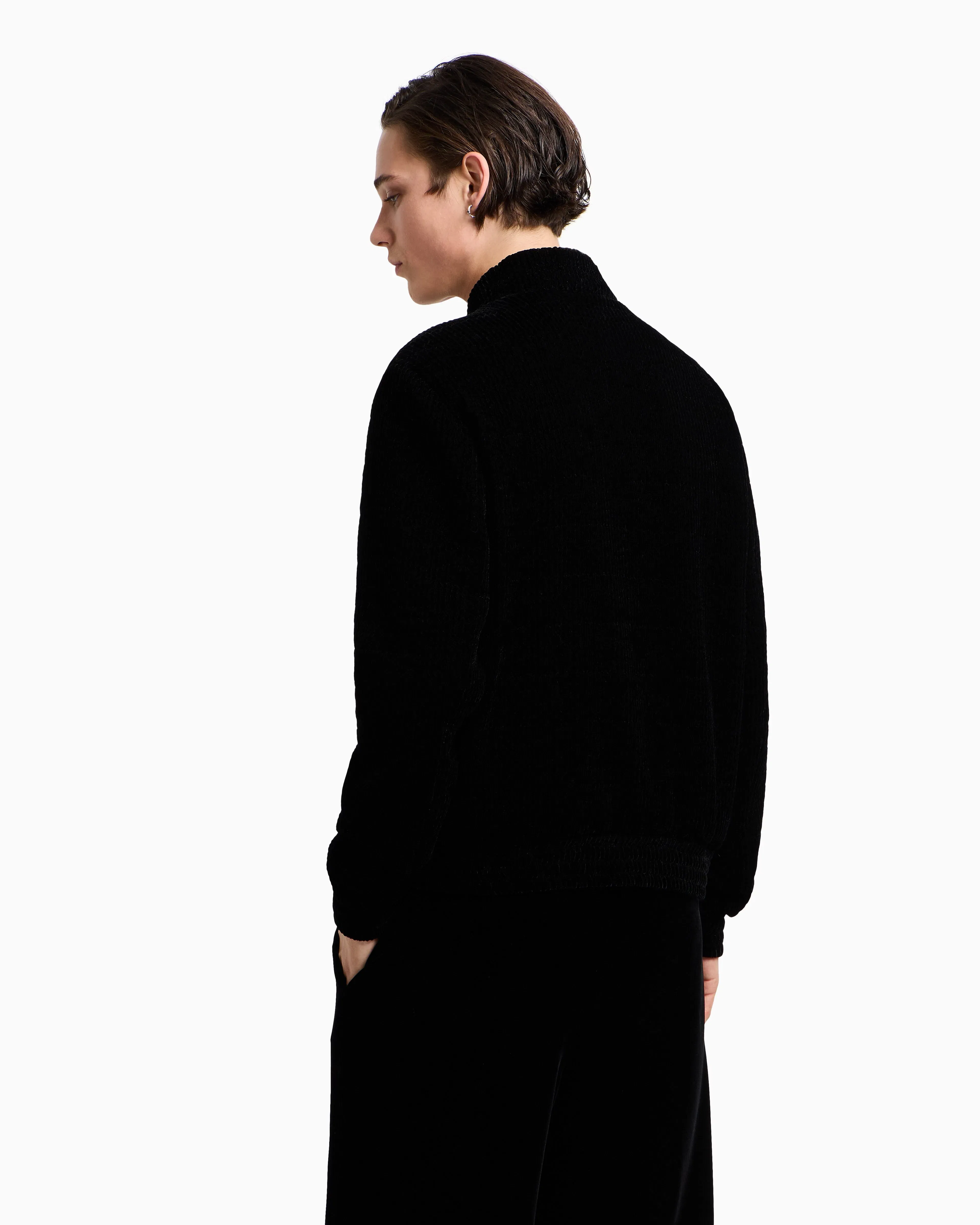 Emporio Armani Icon quilted stretch velvet blouson