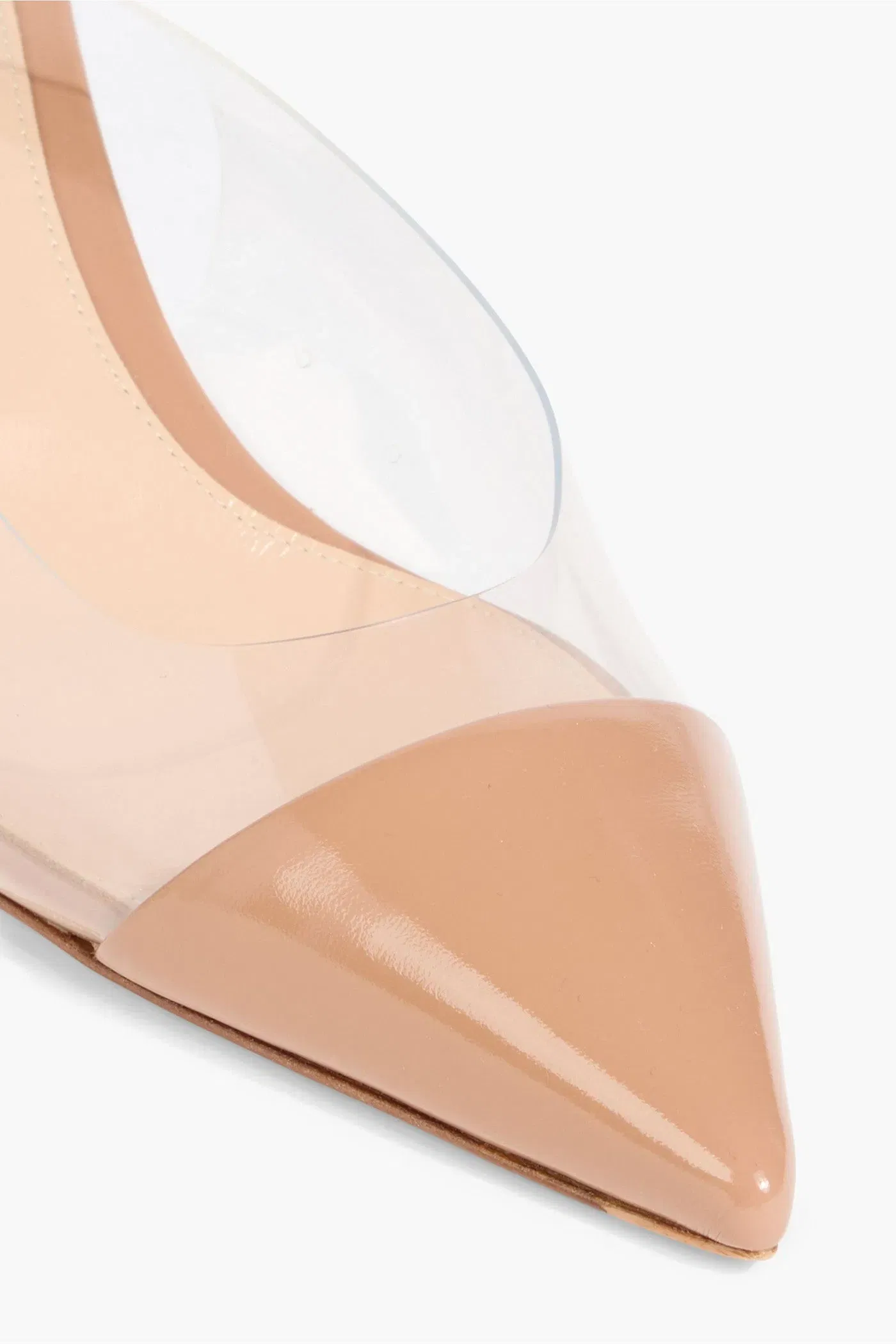 Gianvito Rossi Plexi Sling 55 Leather And Pvc Slingback Pumps Sand Women's