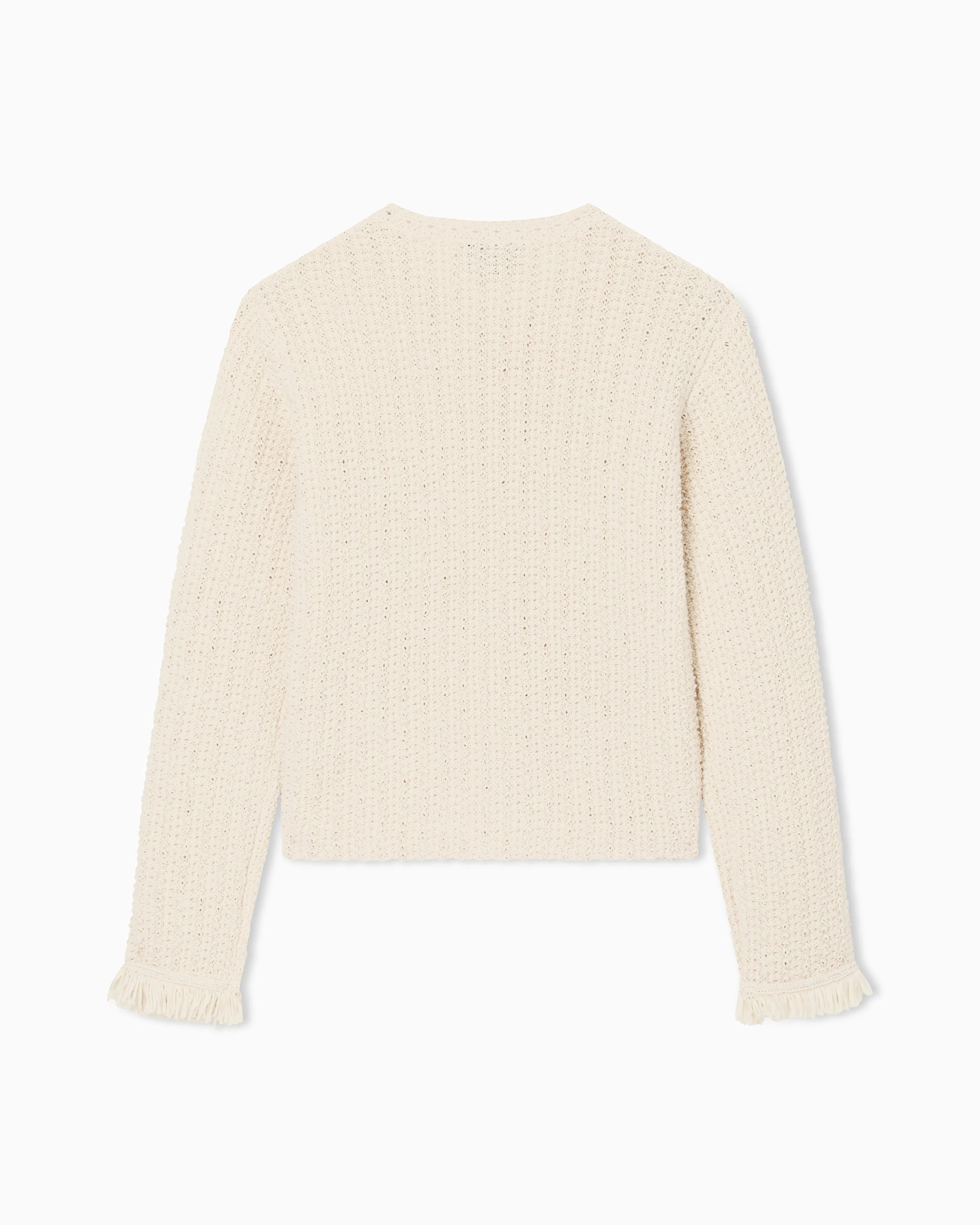 Emporio Armani Check-effect knit jacket