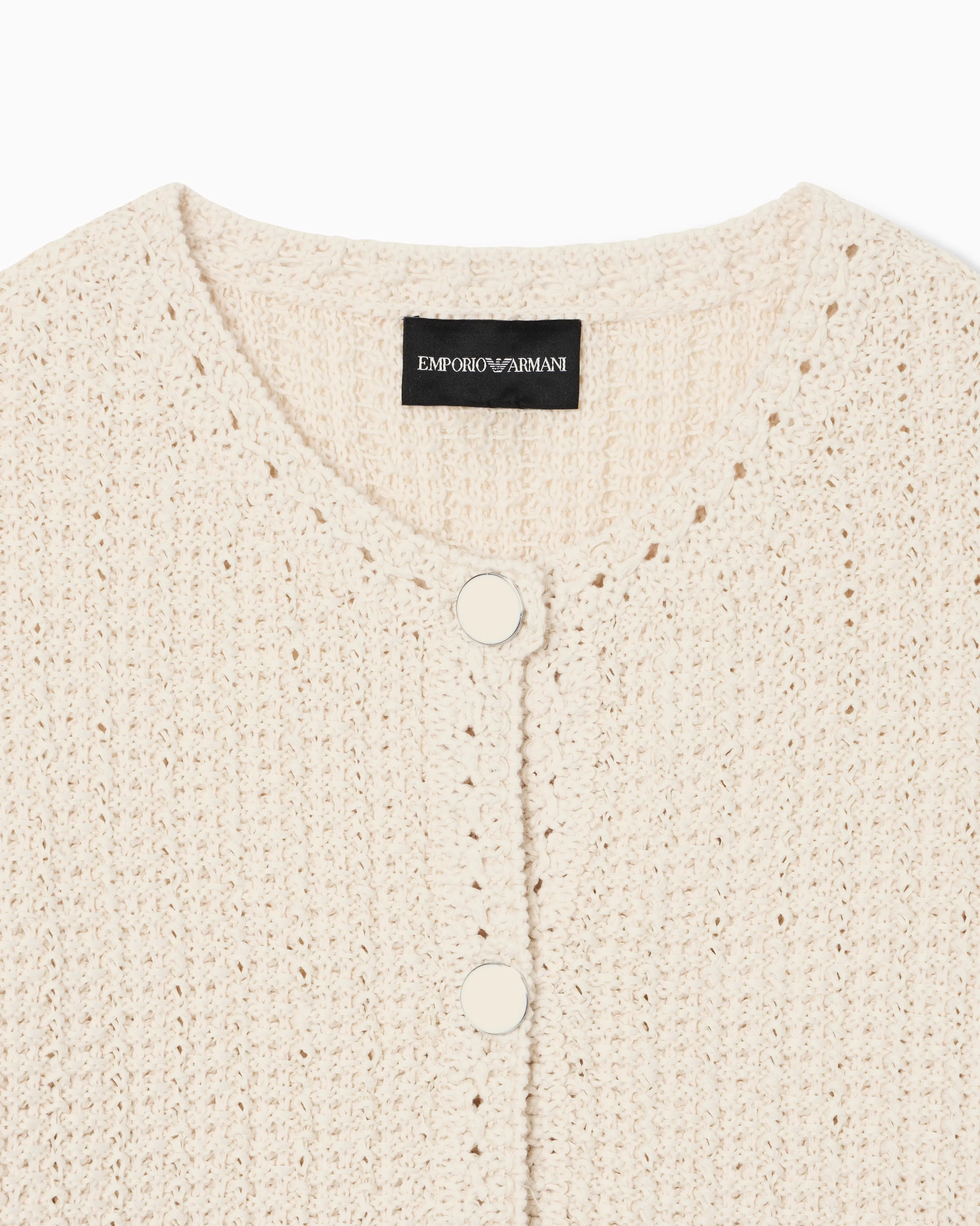 Emporio Armani Check-effect knit jacket