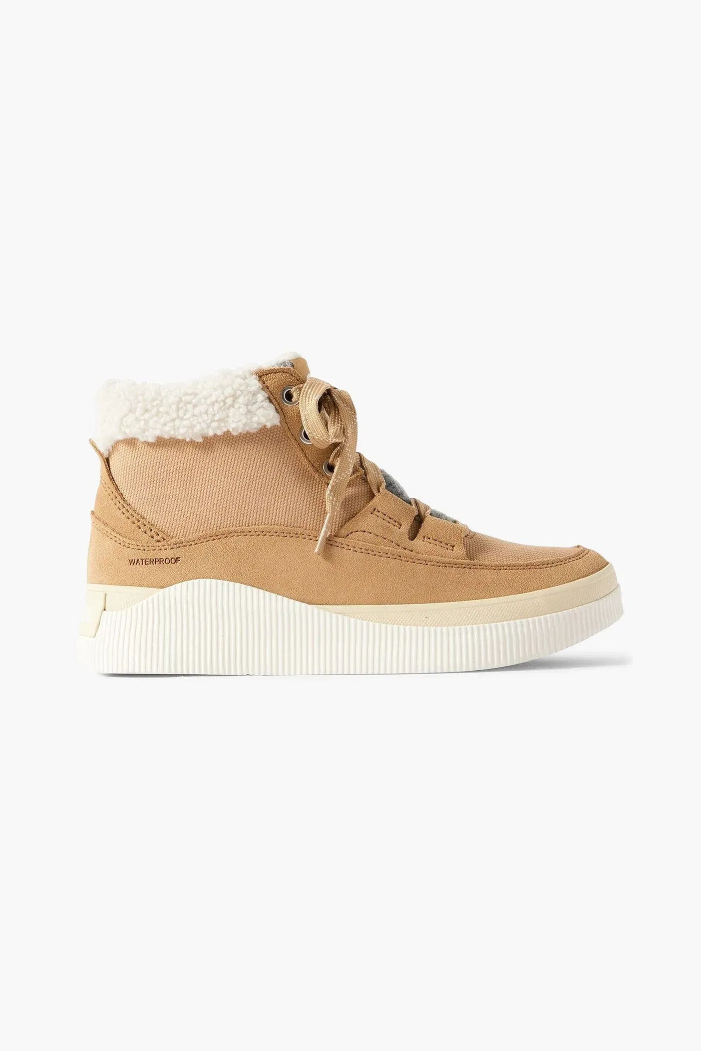 Sorel Out 'n About Iv Felt-Trimmed Suede And Canvas Ankle Boots Camel Women's
