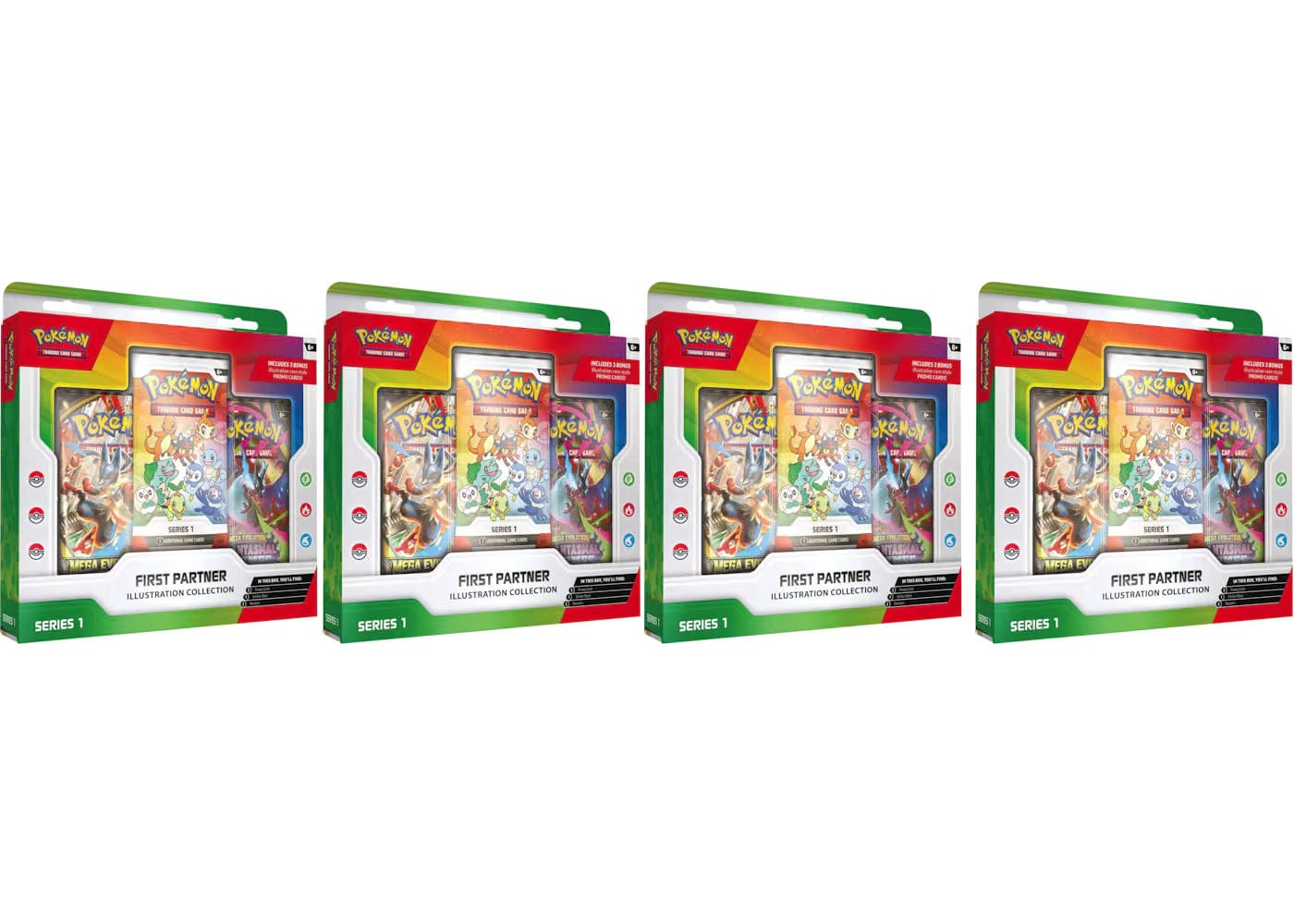 2026 Pokemon First Partner Illustration Collection Series 1 Box 4X Lot
