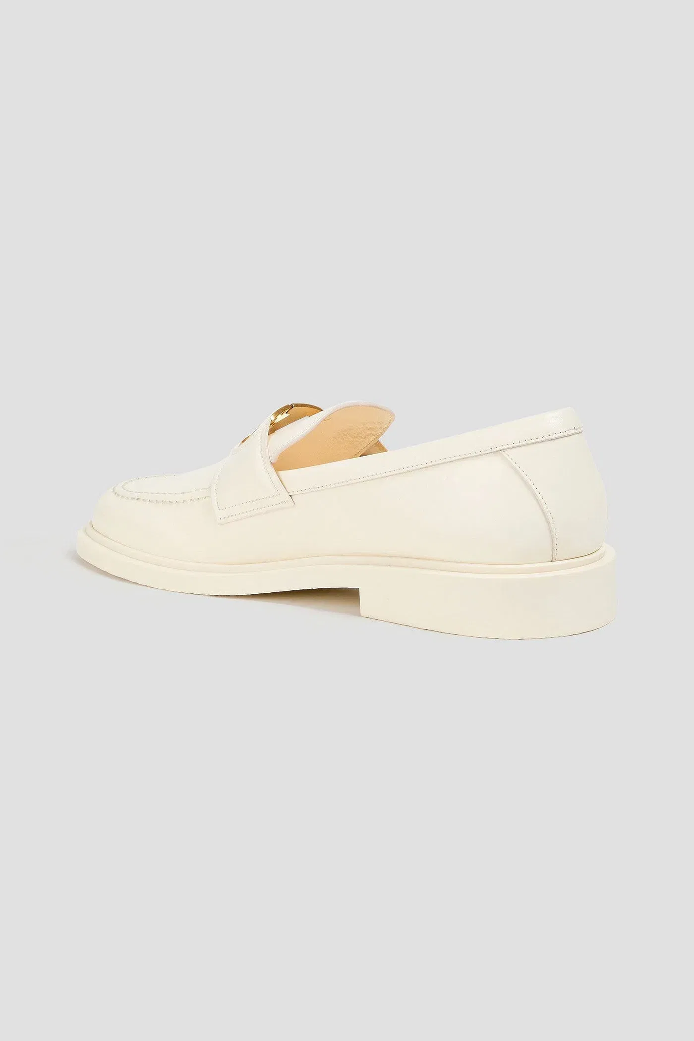 Valentino Garavani Vlogo Signature Leather Loafers Ivory Women's