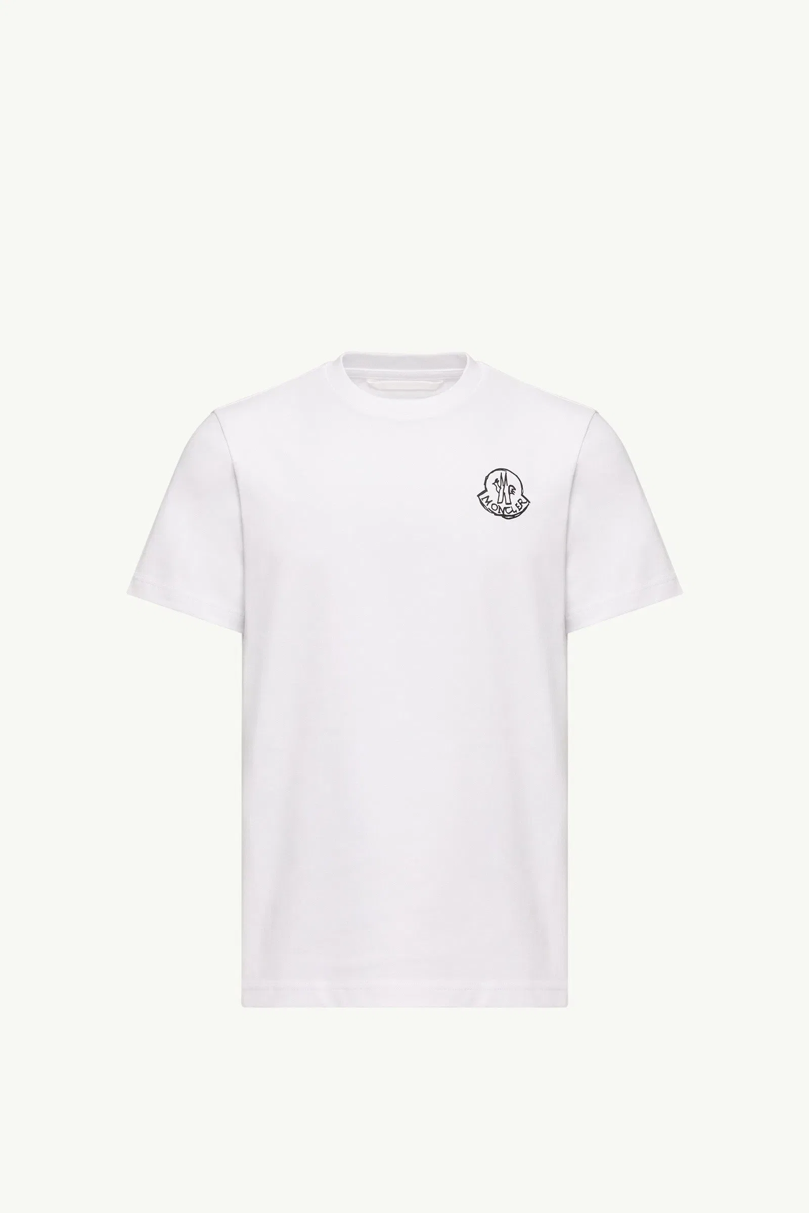 Moncler Cotton Jersey Logo Patch T-Shirt White White