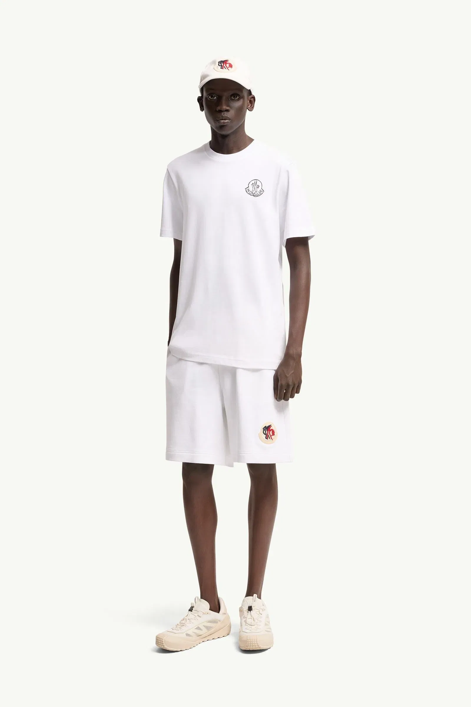 Moncler Cotton Jersey Logo Patch T-Shirt White White