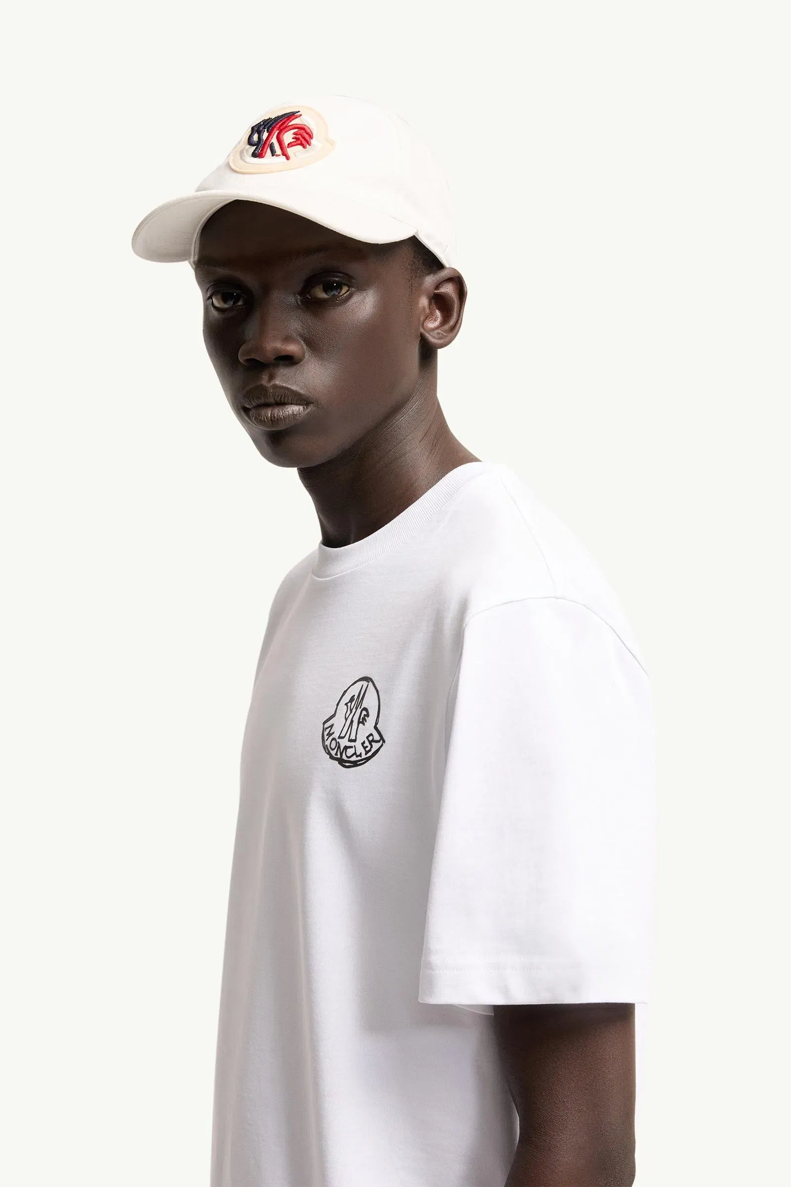 Moncler Cotton Jersey Logo Patch T-Shirt White White