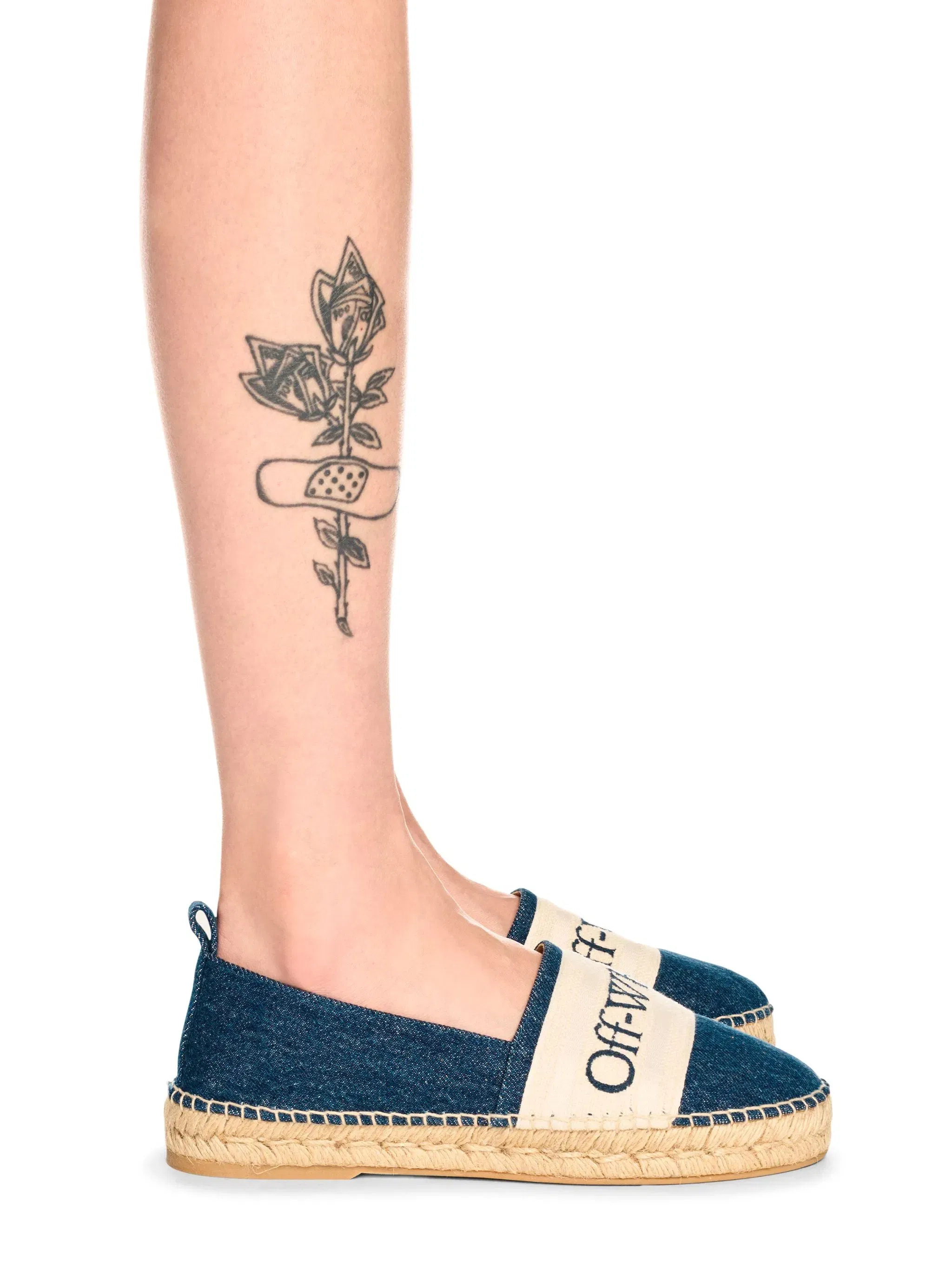Off-White Bookish Denim Espadrilles Womens Blue