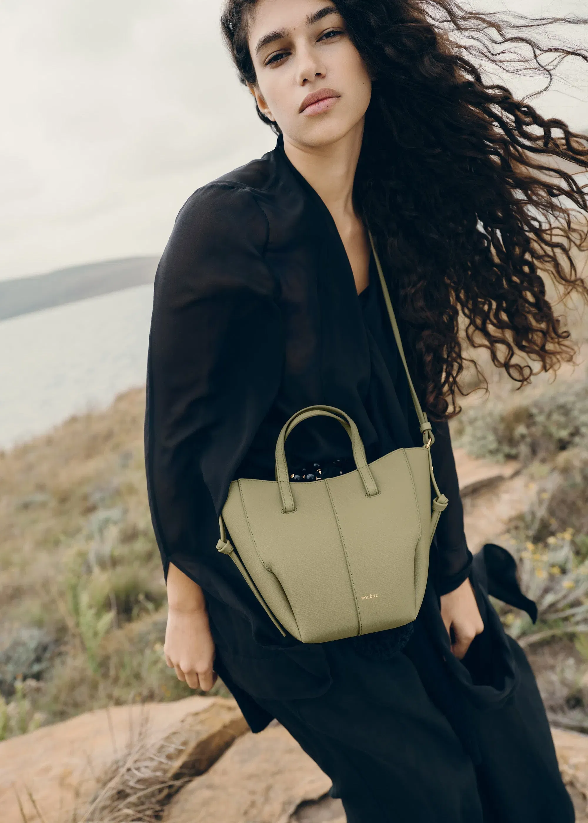Polene Cyme Tote Nano Textured Linden