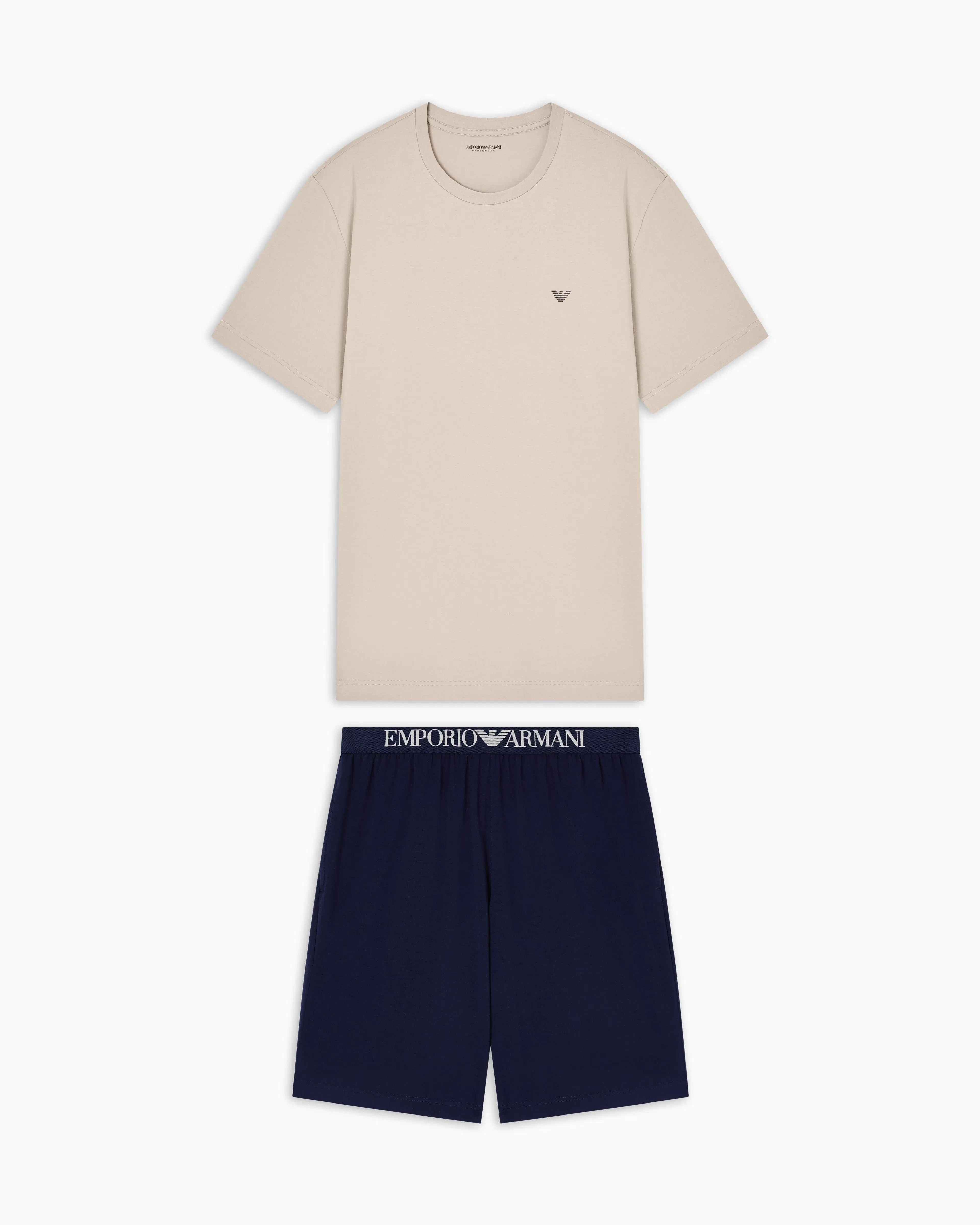 Emporio Armani Endurance jersey pyjamas with Bermuda shorts