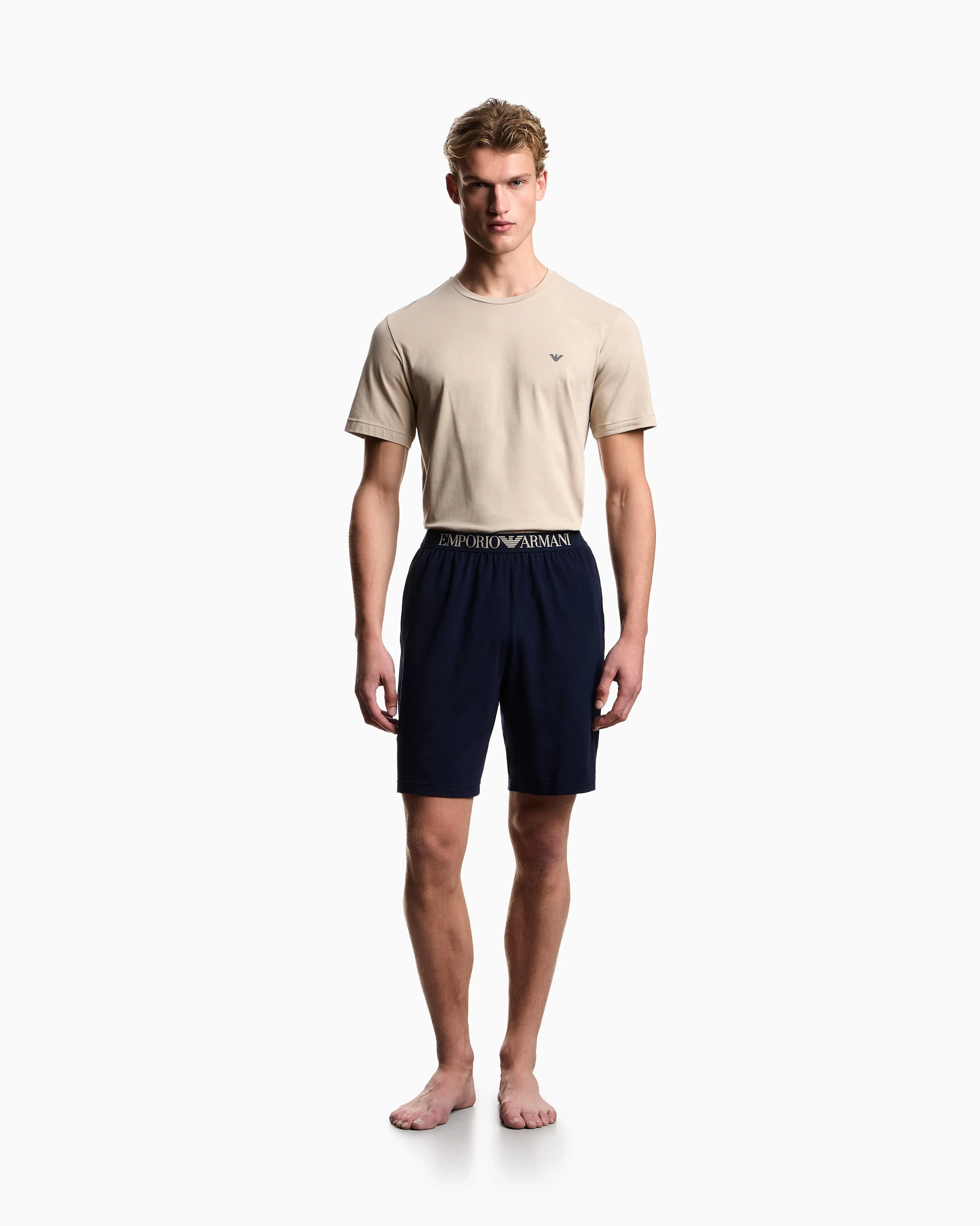 Emporio Armani Endurance jersey pyjamas with Bermuda shorts