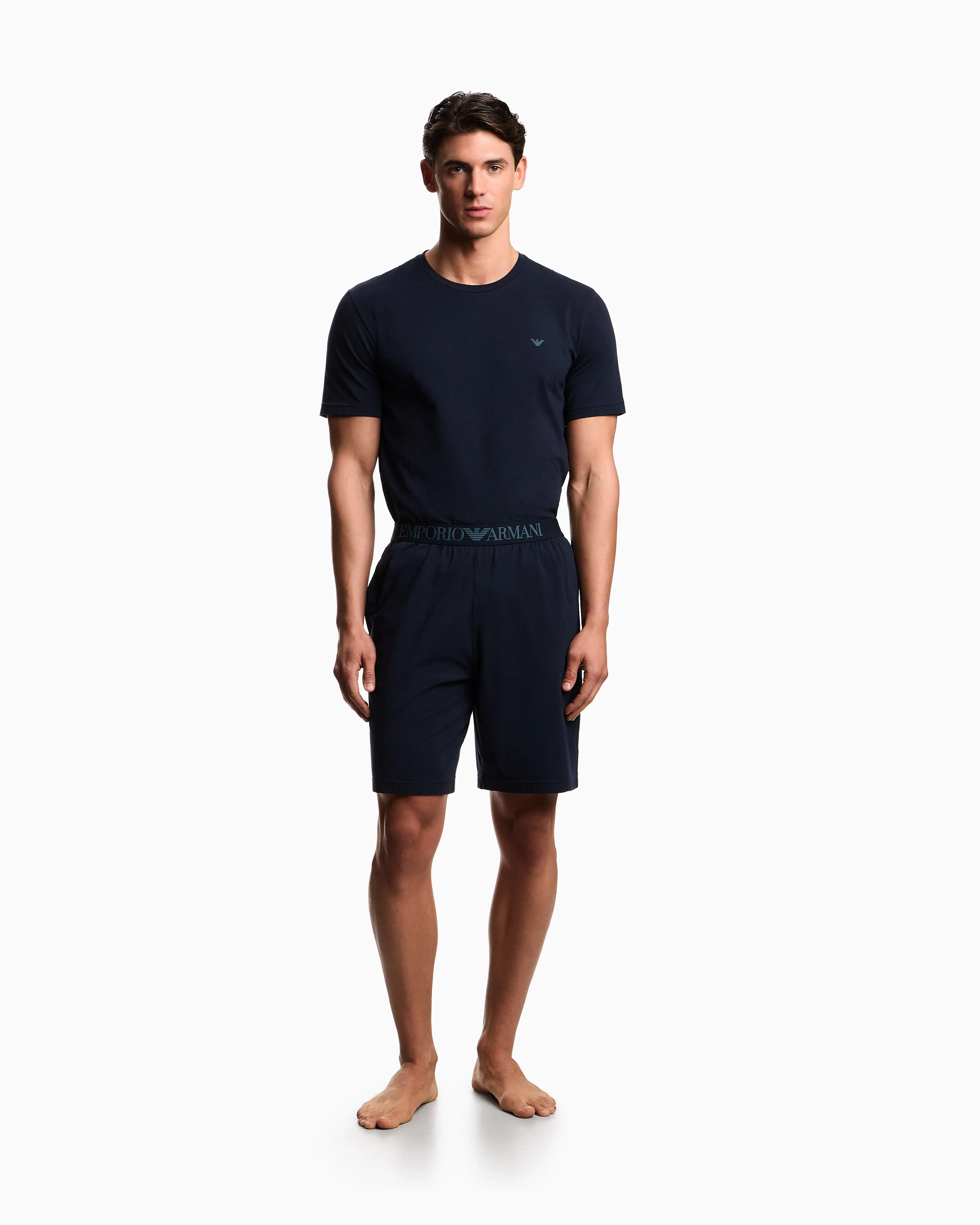 Emporio Armani Endurance jersey pyjamas with Bermuda shorts