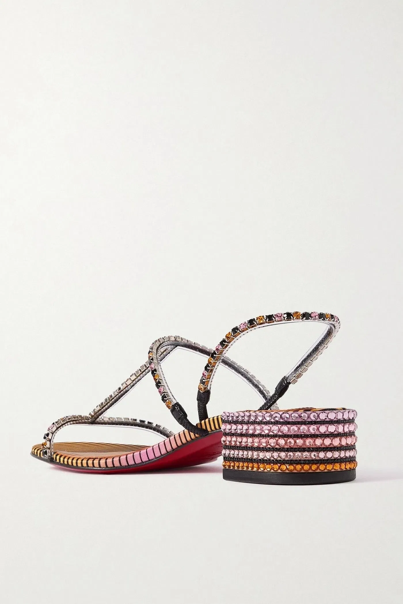 Christian Louboutin Queenie Crystal-Embellished Pvc And Leather Slingback Sandals Multicolor Women's