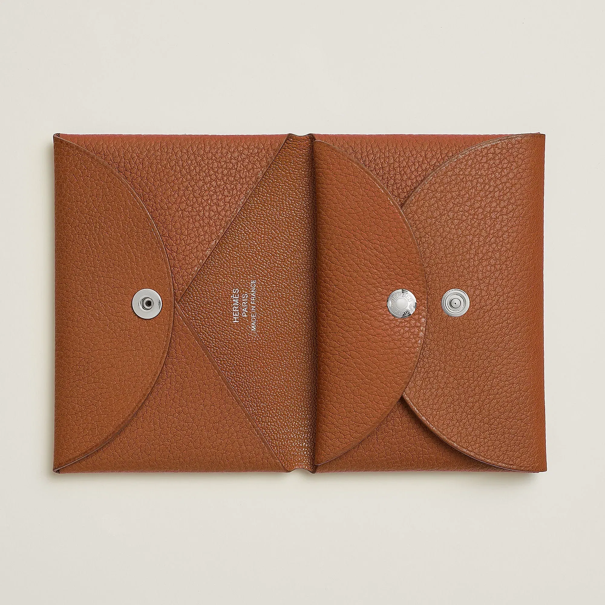 Hermes Calvi Duo Compact Card Holder Jaune Citron