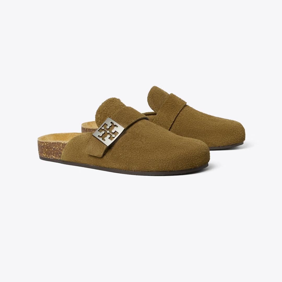 Tory Burch Mellow Mule WILD OLIVE / SILVER