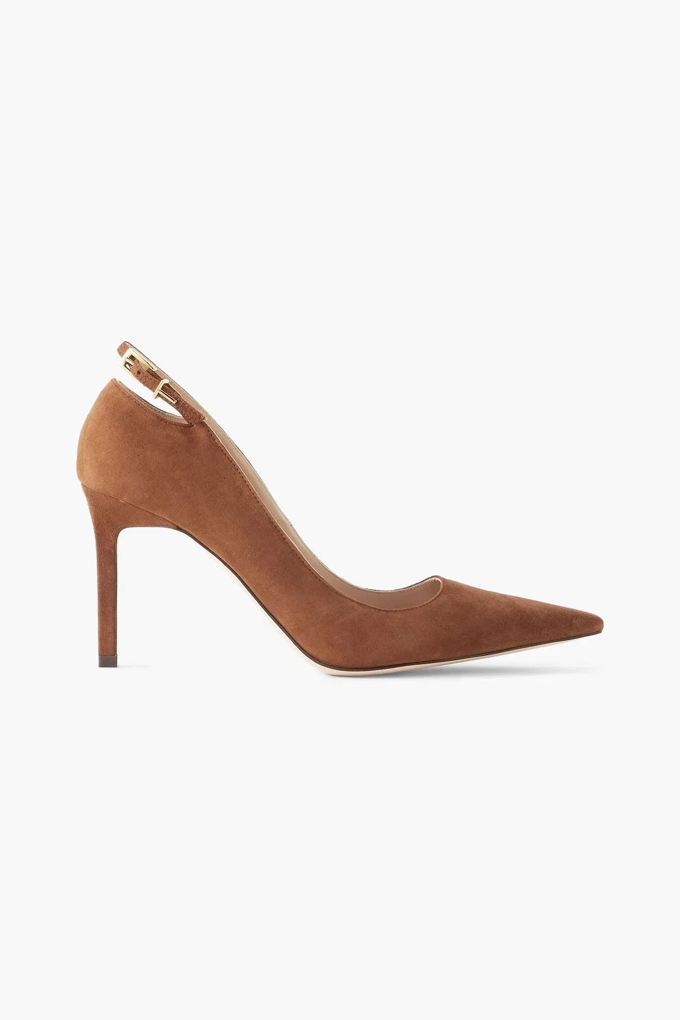 Tom Ford Angelina Cutout Buckle-Detailed Suede Pumps Light Brown Women's