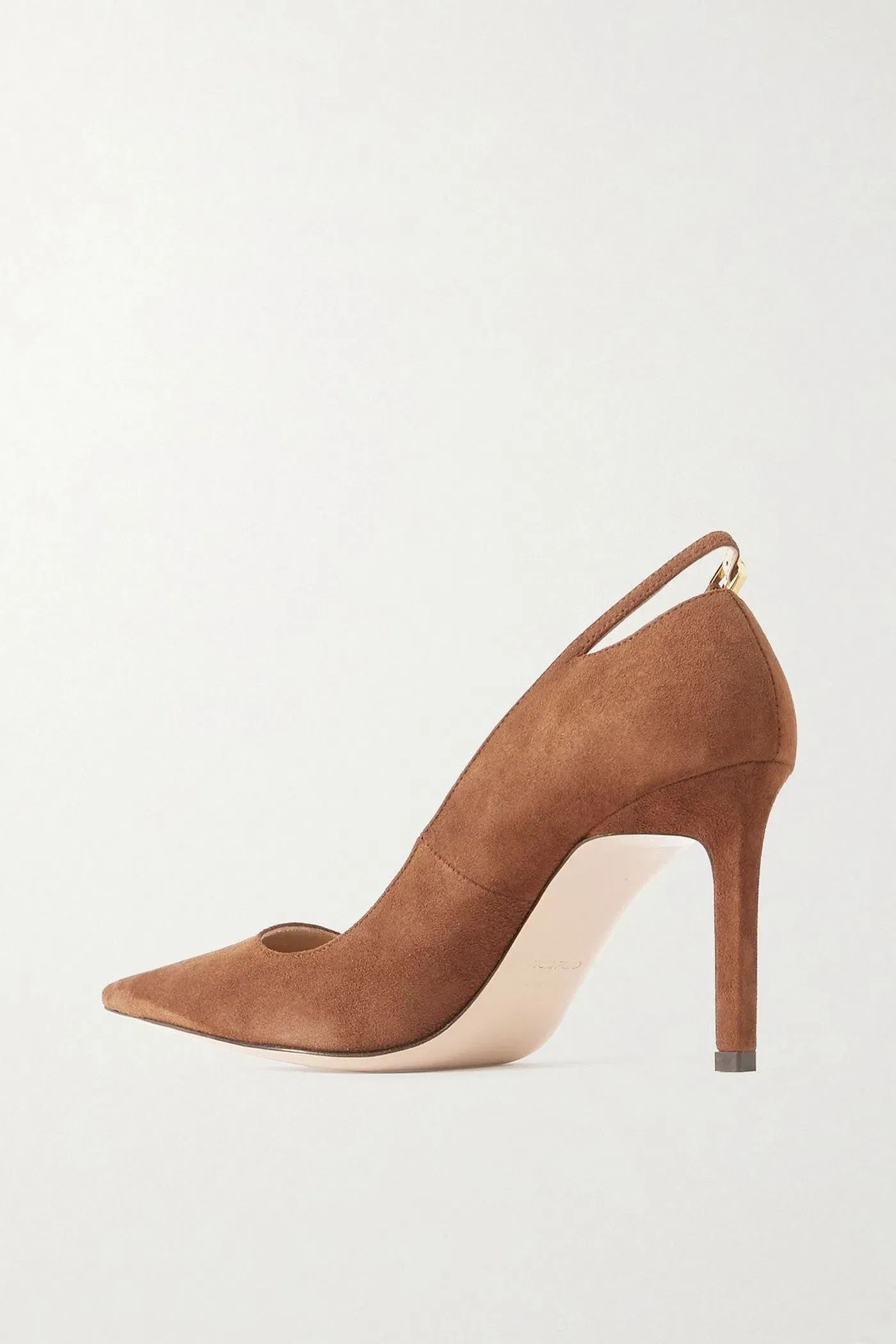 Tom Ford Angelina Cutout Buckle-Detailed Suede Pumps Light Brown Women's