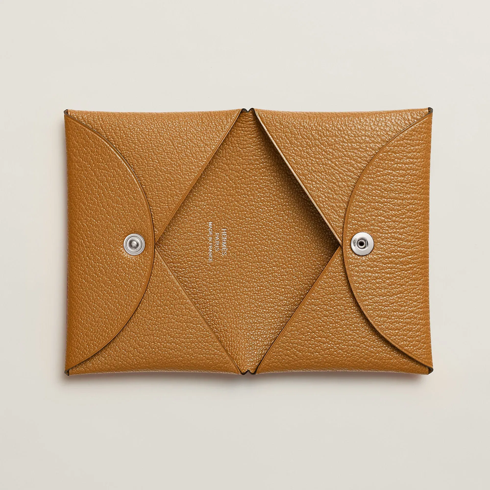 Hermes Calvi Card Holder Toupe