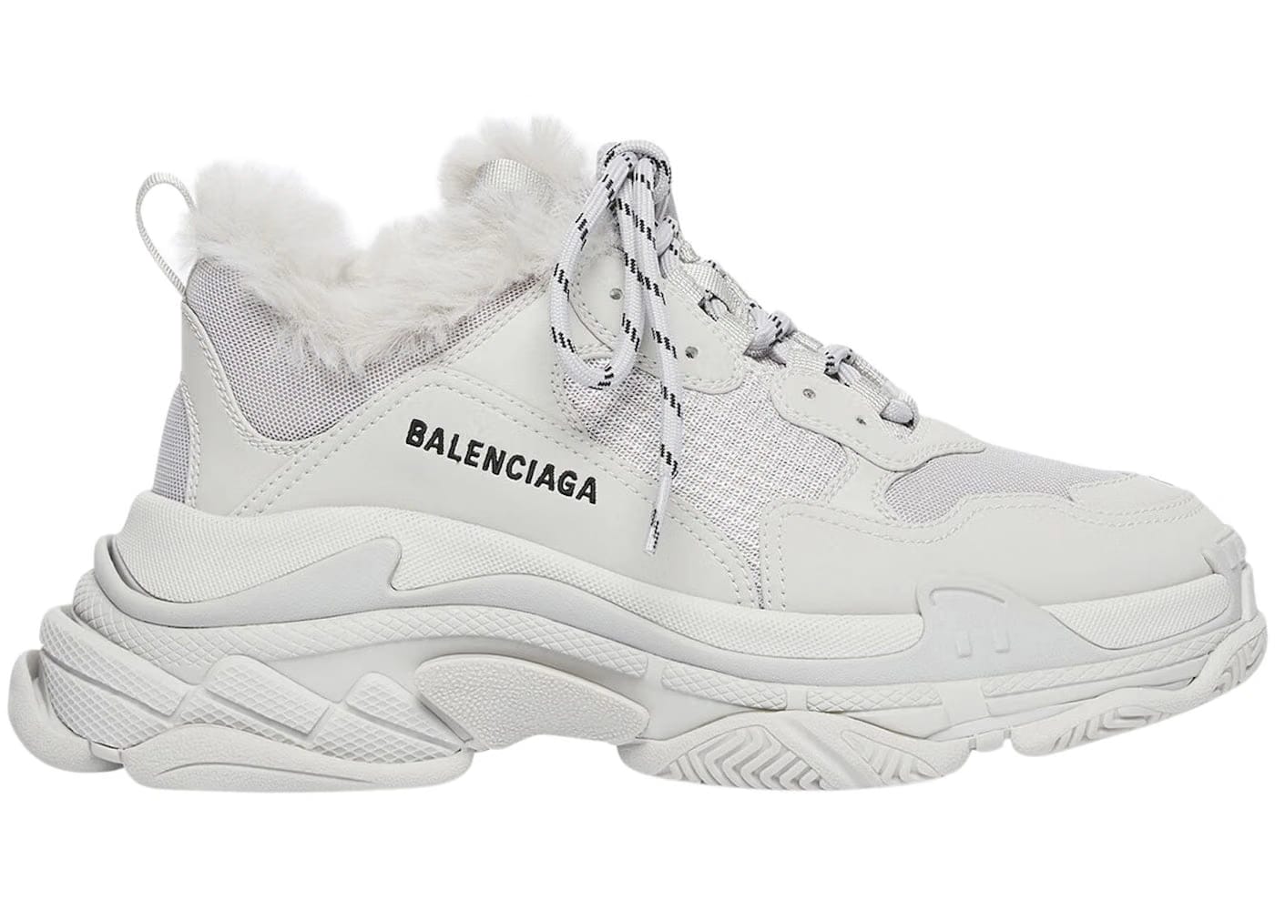 Balenciaga Triple S Sneaker Faux Fur - Grey
