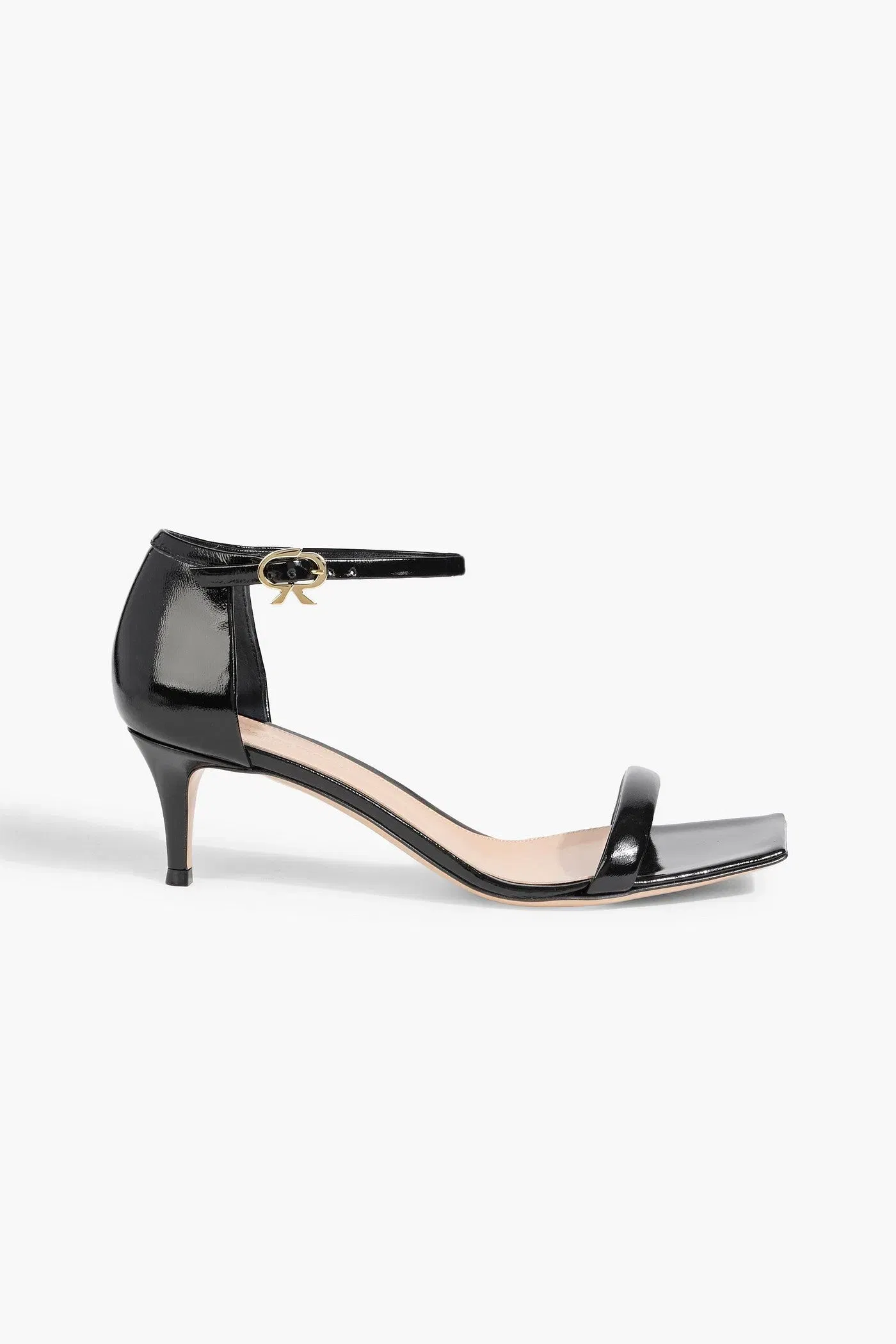 Gianvito Rossi Rhys 55 Glossed-Leather Sandals Black Women's