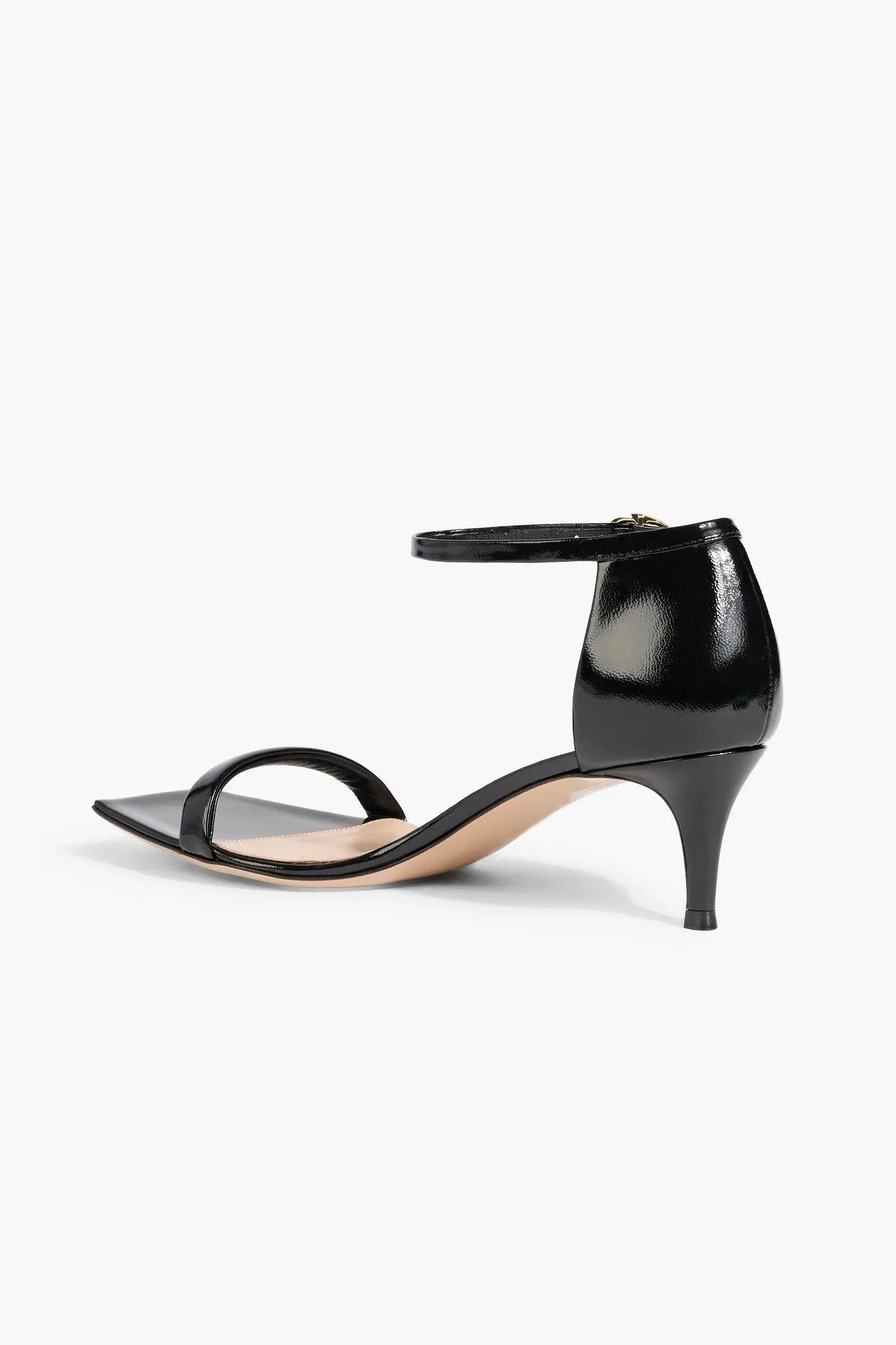 Gianvito Rossi Rhys 55 Glossed-Leather Sandals Black Women's