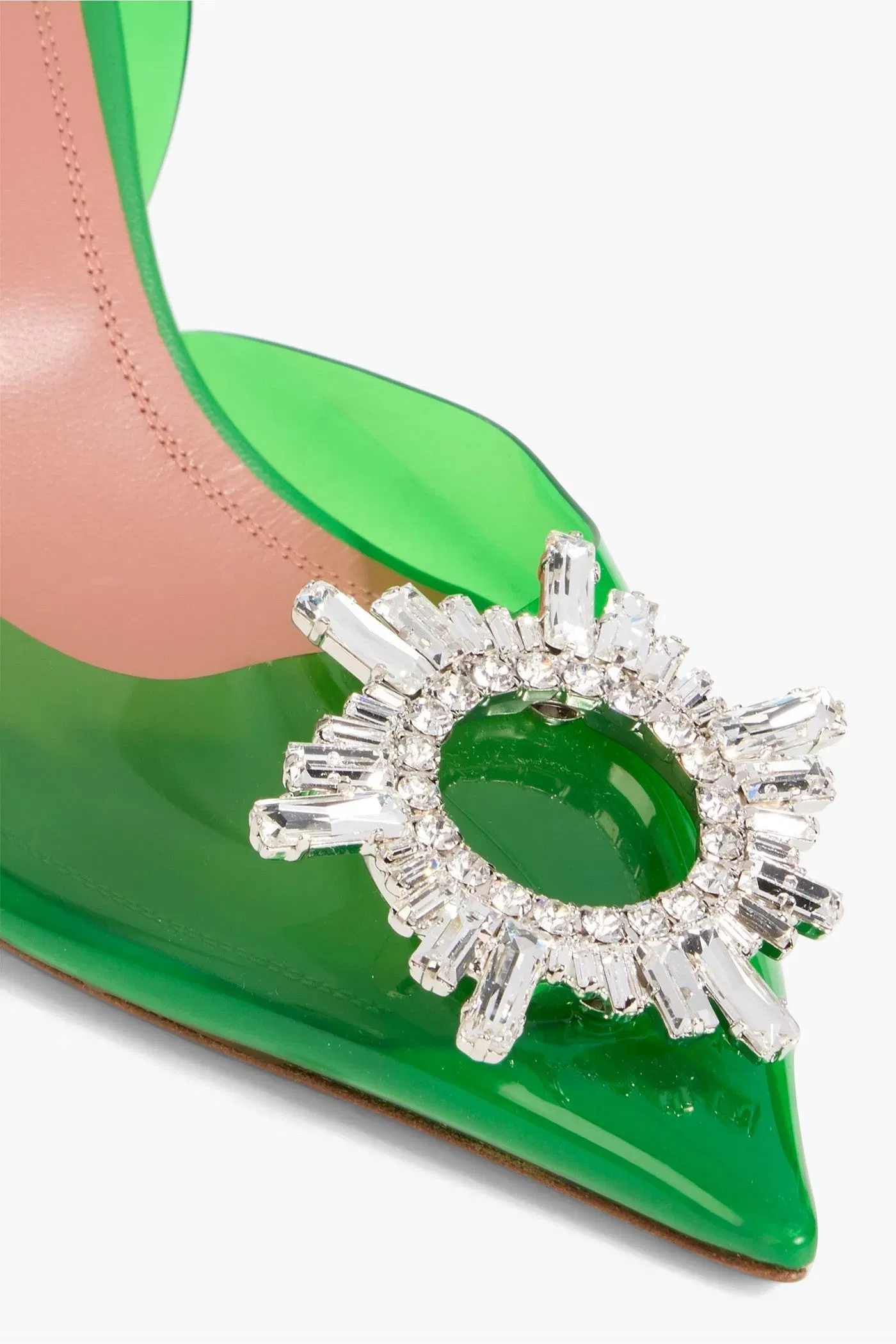Amina Muaddi Begum Crystal-Embellished Pvc Slingback Pumps Bright Green Women's