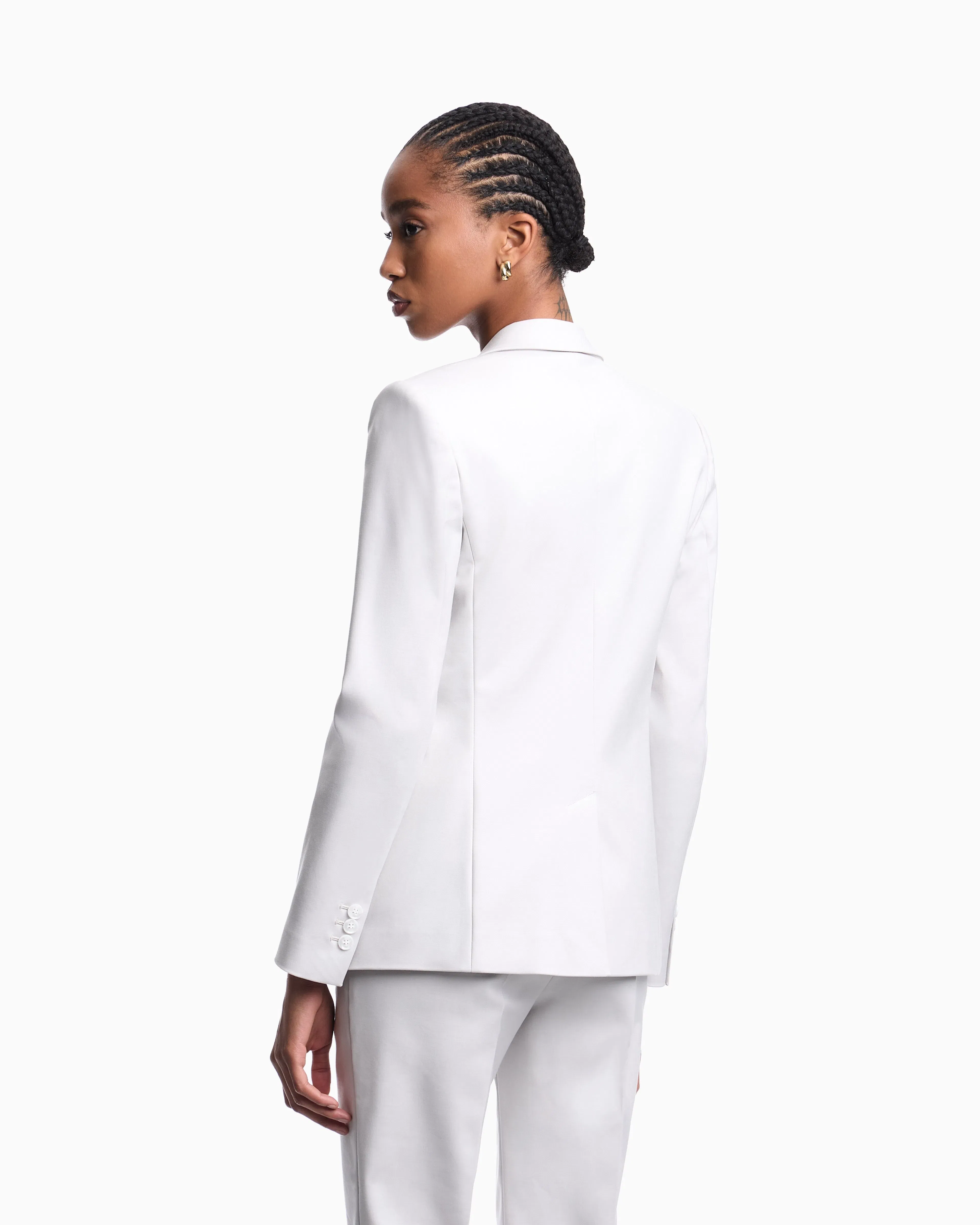 Emporio Armani US Exclusive compact stretch-cotton single-breasted jacket