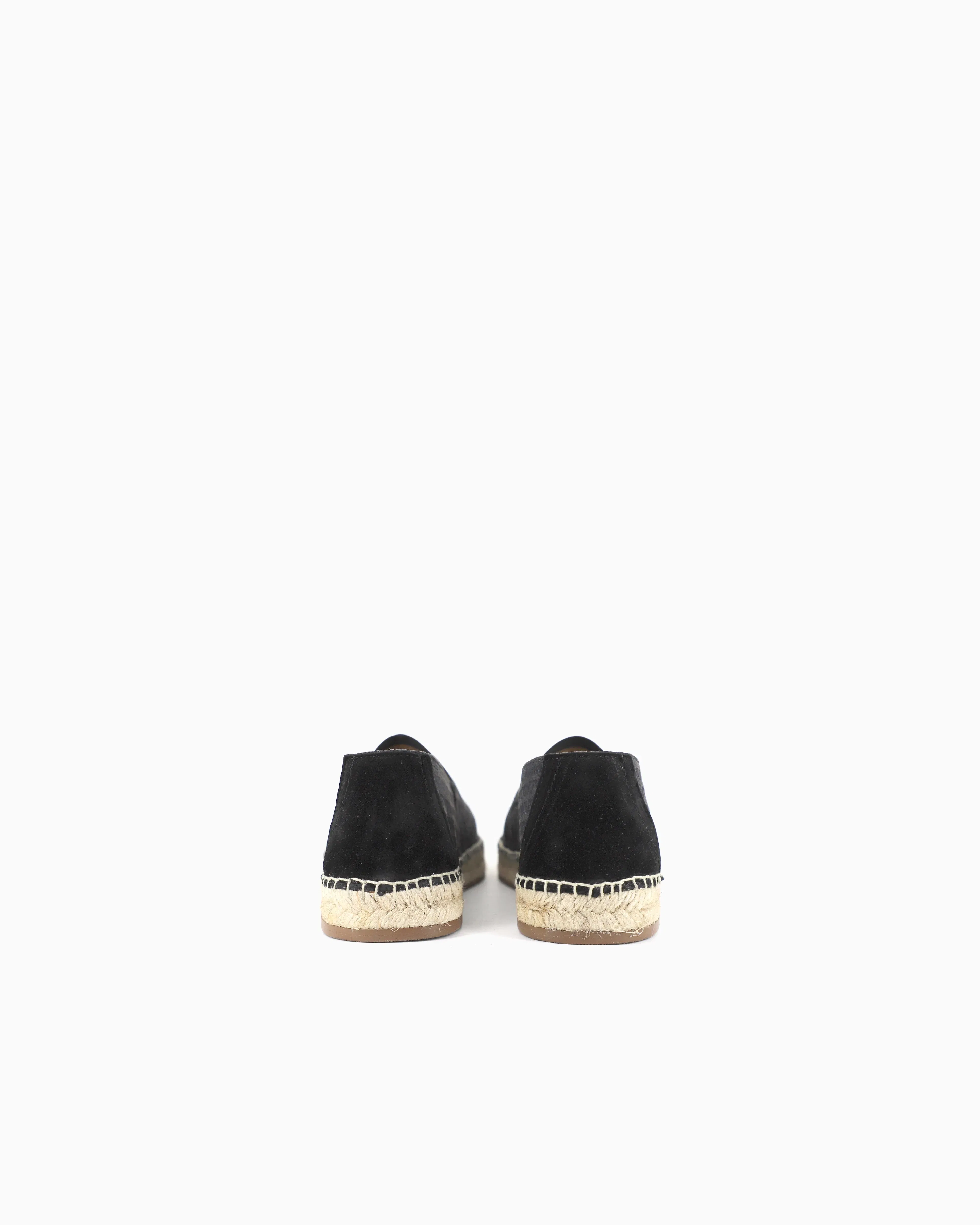 Emporio Armani Jacquard Espadrilles With All-Over Logo Lettering Black