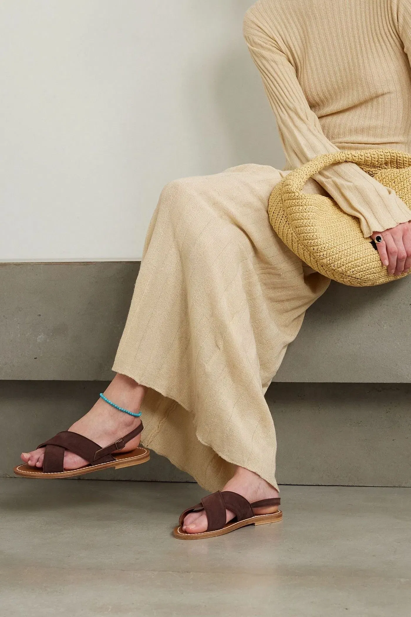 K.Jacques St. Tropez Osorno Suede Sandals Chocolate Women's