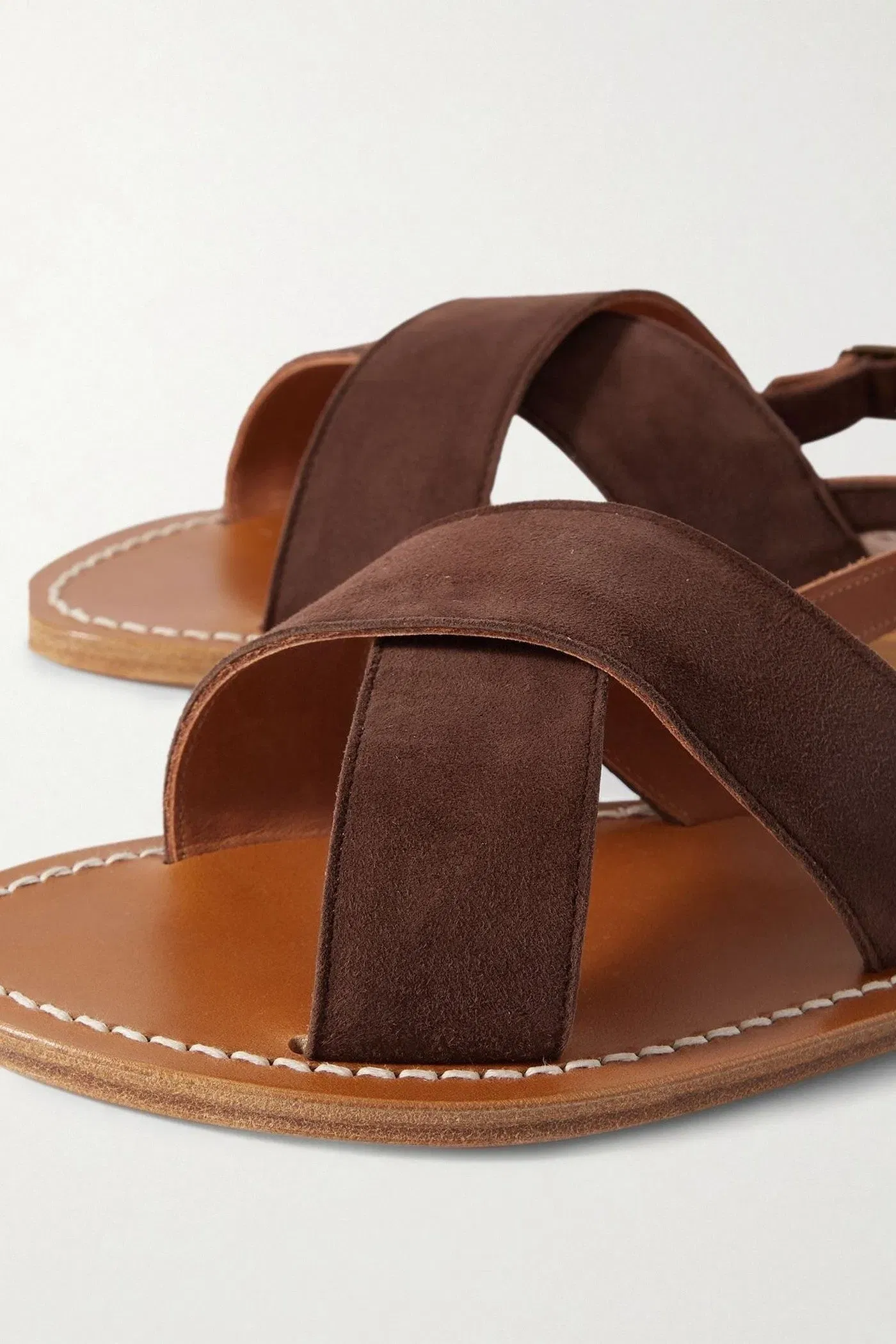 K.Jacques St. Tropez Osorno Suede Sandals Chocolate Women's