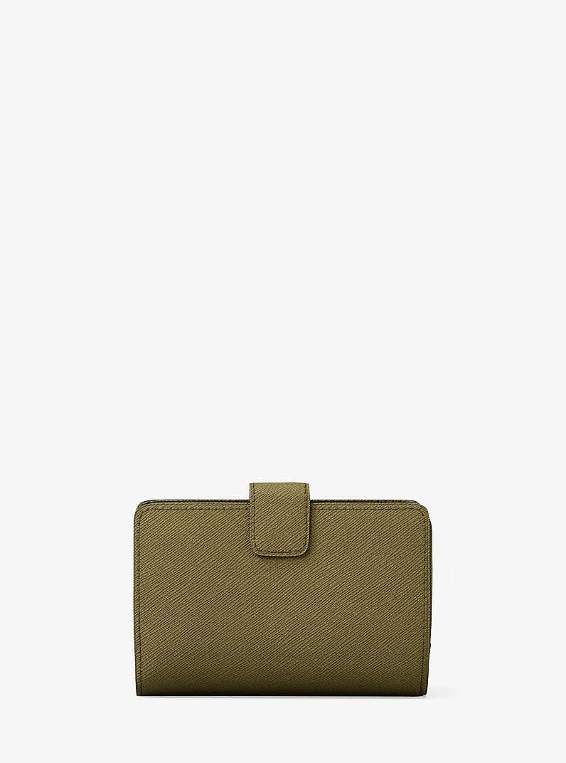 Michael Kors Medium Crossgrain Leather Wallet Oregano