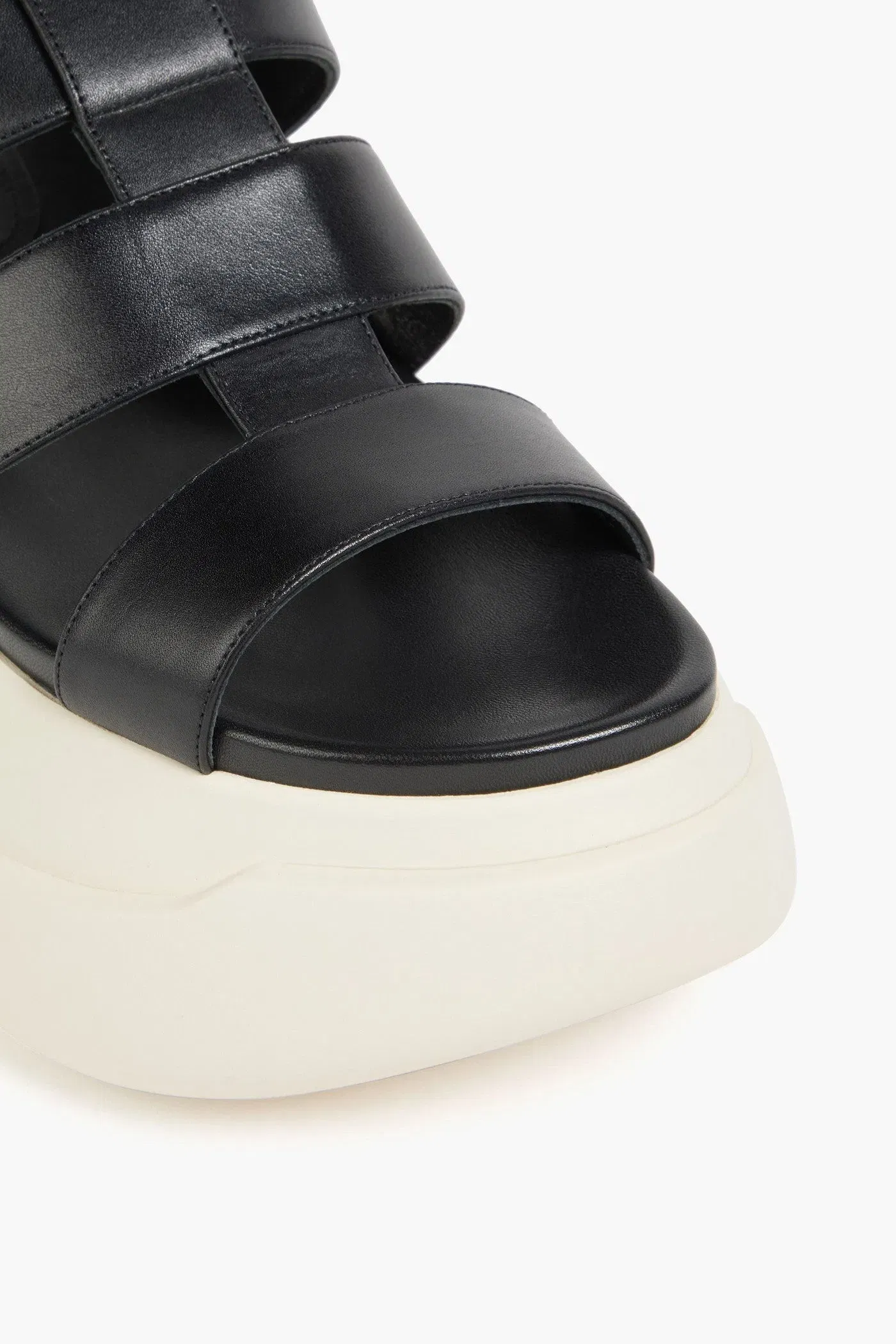 Marni Leather Exaggerated-Sole Sandals Black Women's