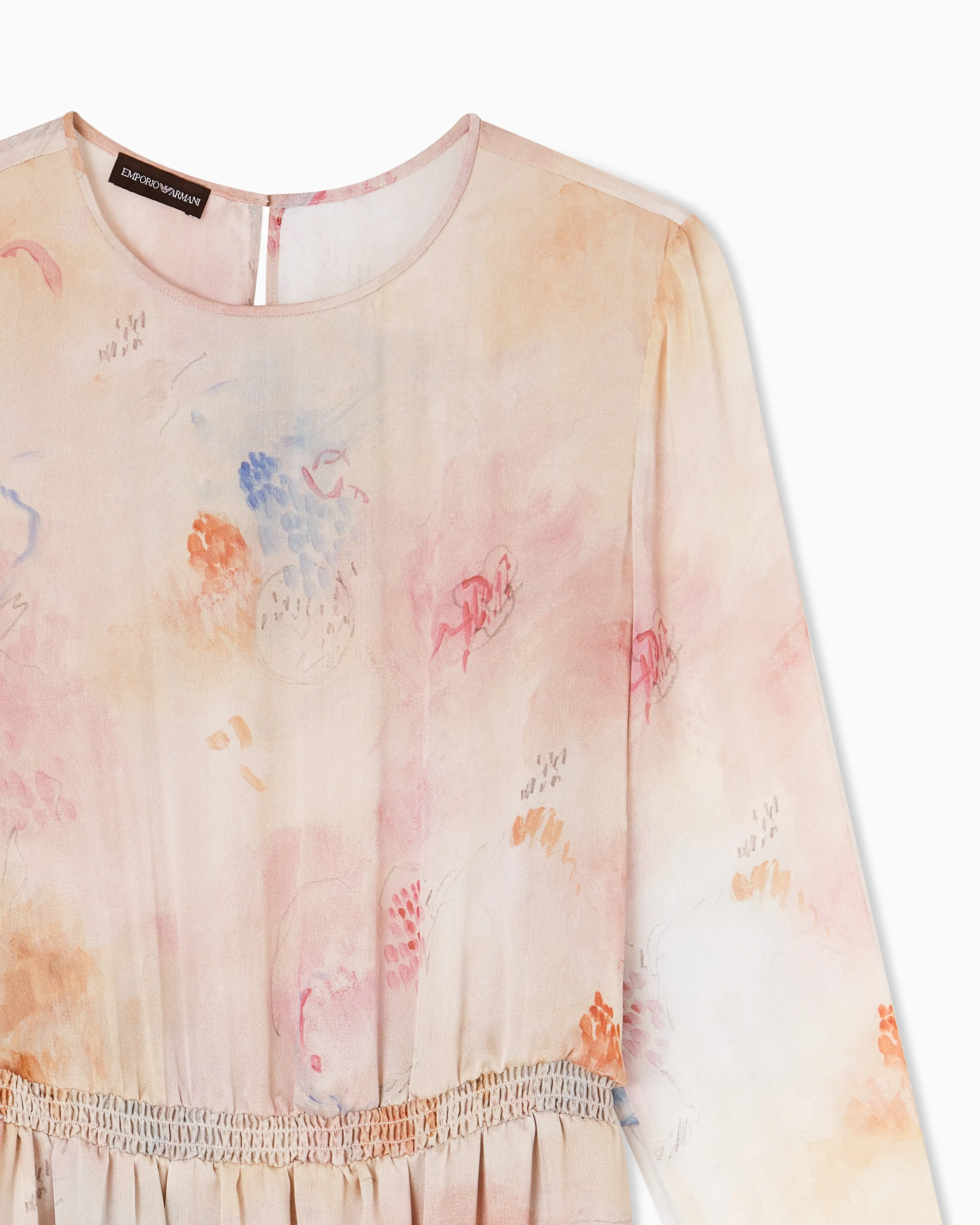 Emporio Armani Silk chiffon dress with blossom print