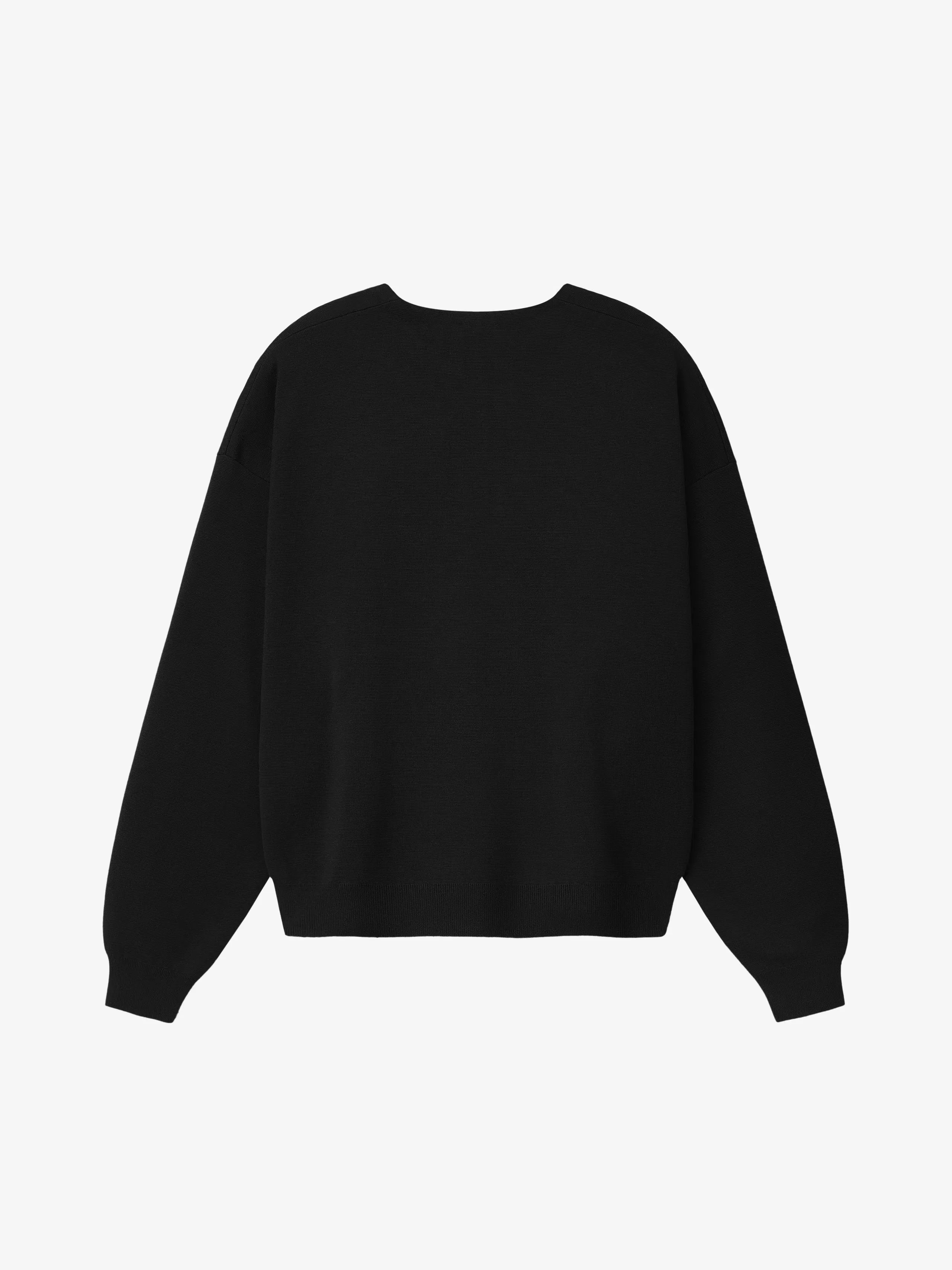 Essentials Merino Milano Knit Henley Sweater Black