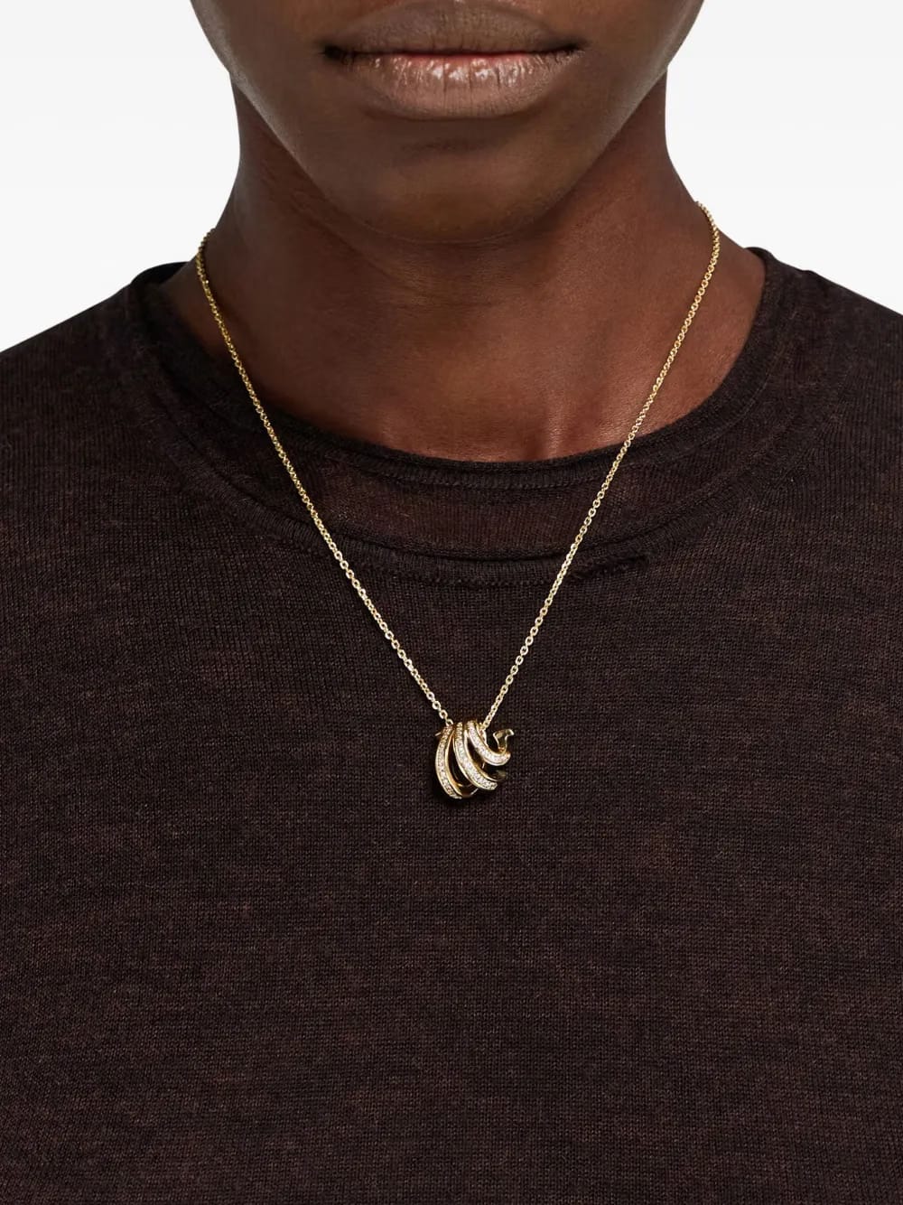 Triple Gancini crystal necklace