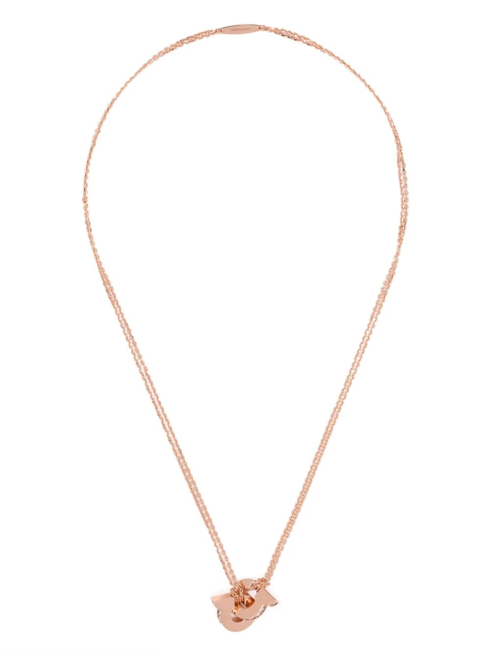 Double Gancini pendant necklace