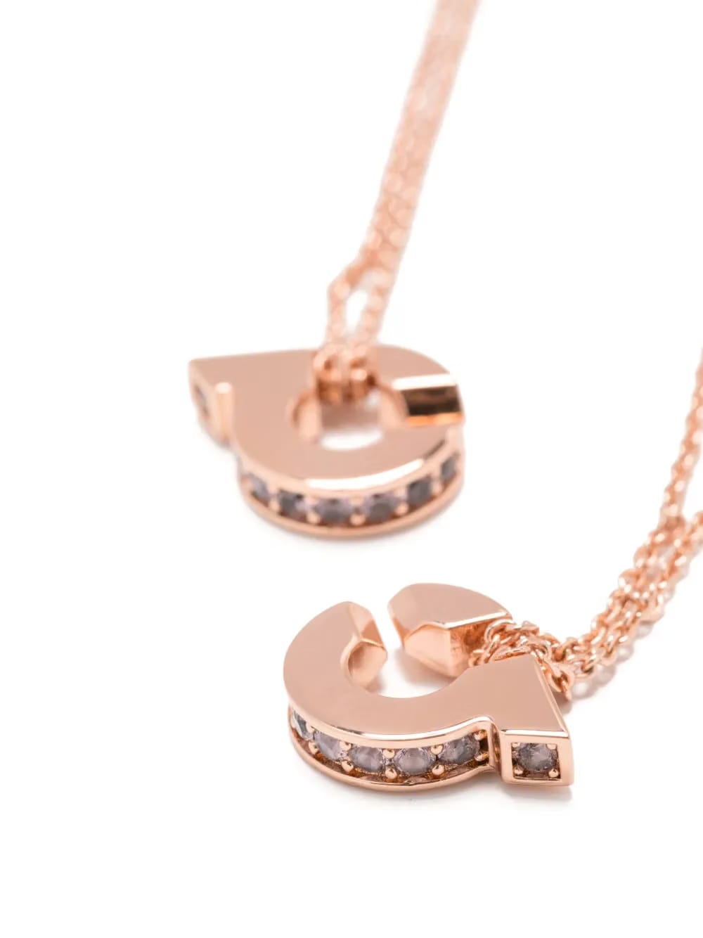 Double Gancini pendant necklace