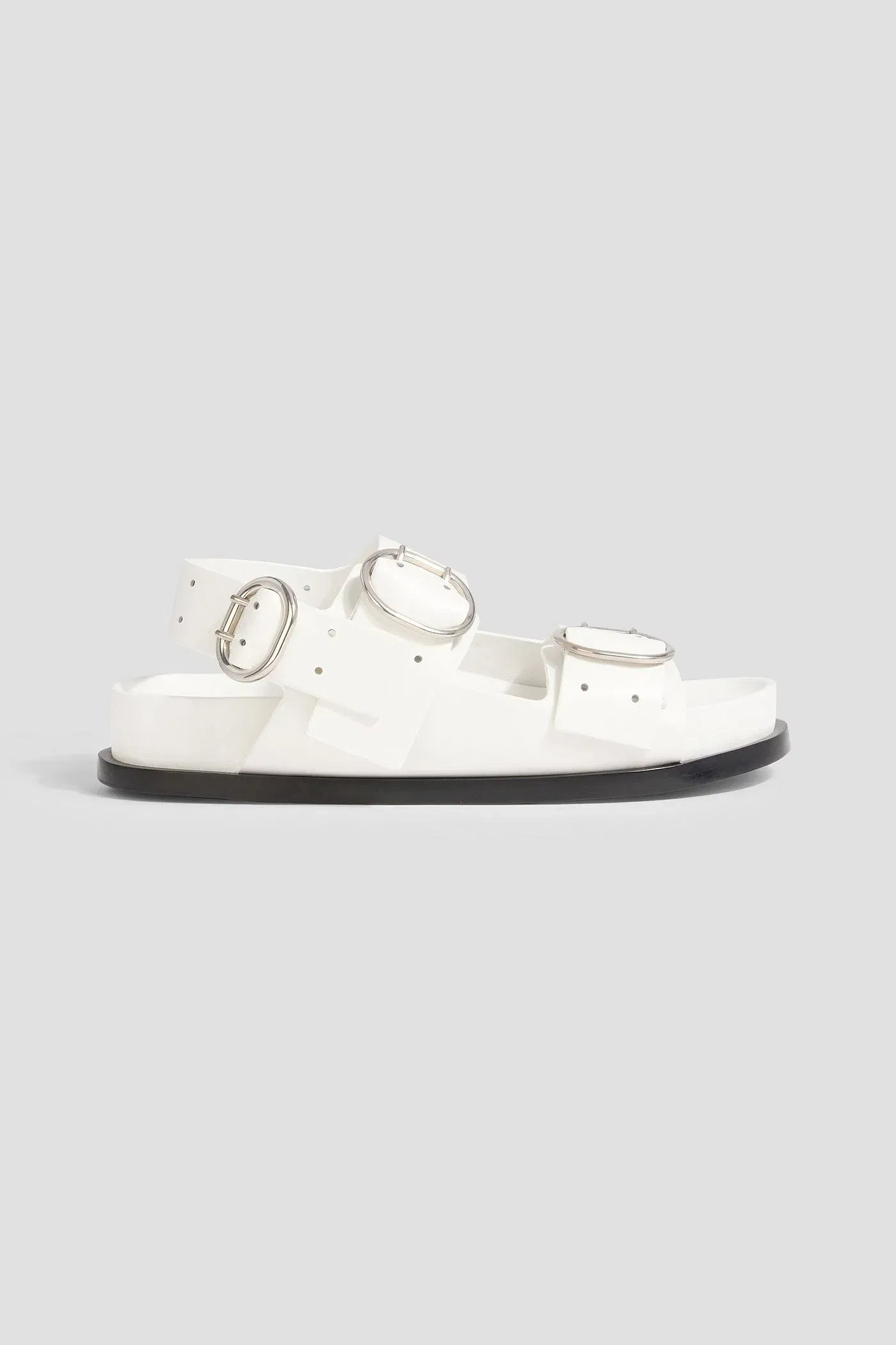 Jil Sander Perforated Leather Slingback Sandals White Women's