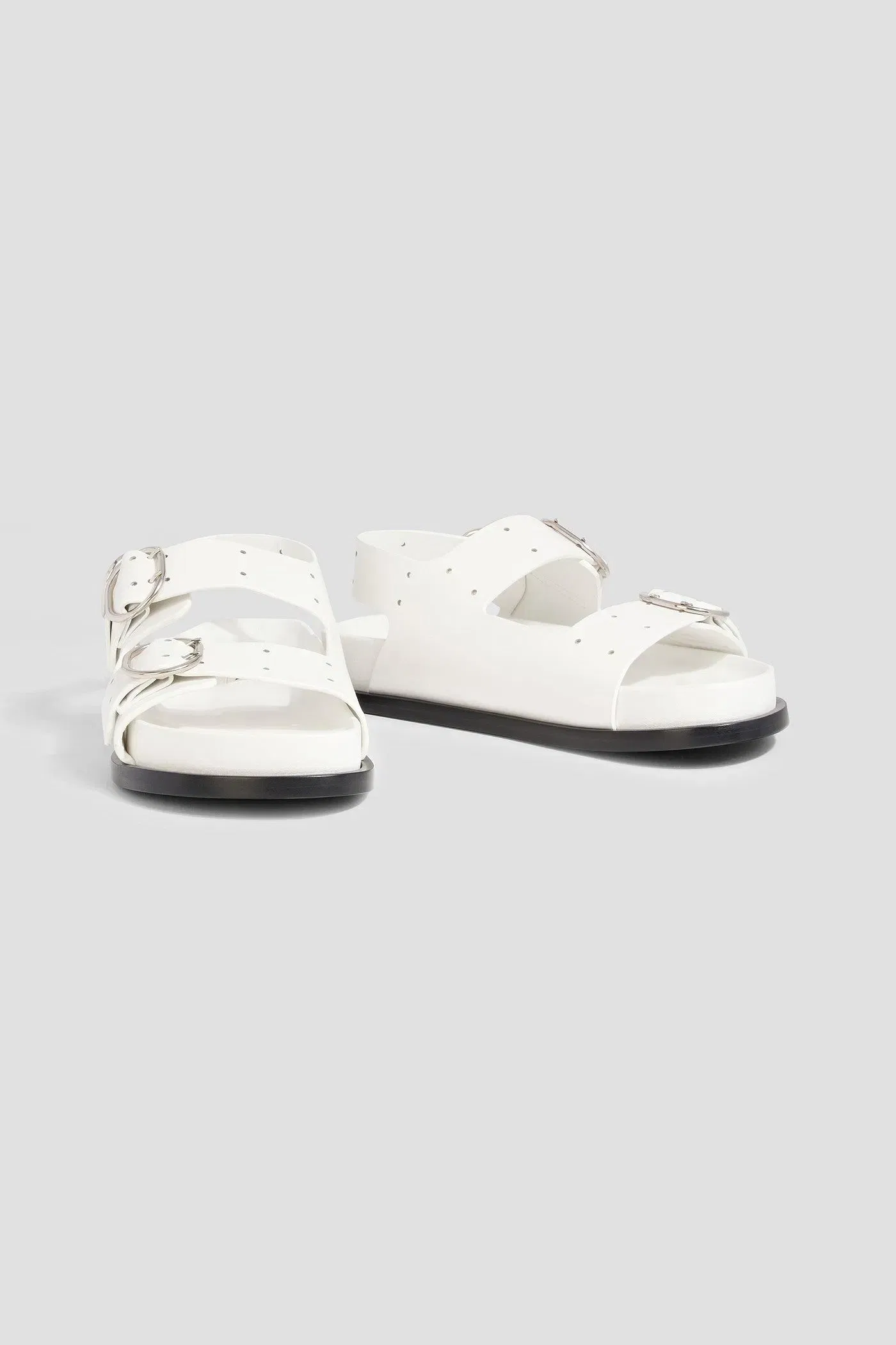 Jil Sander Perforated Leather Slingback Sandals White Women's